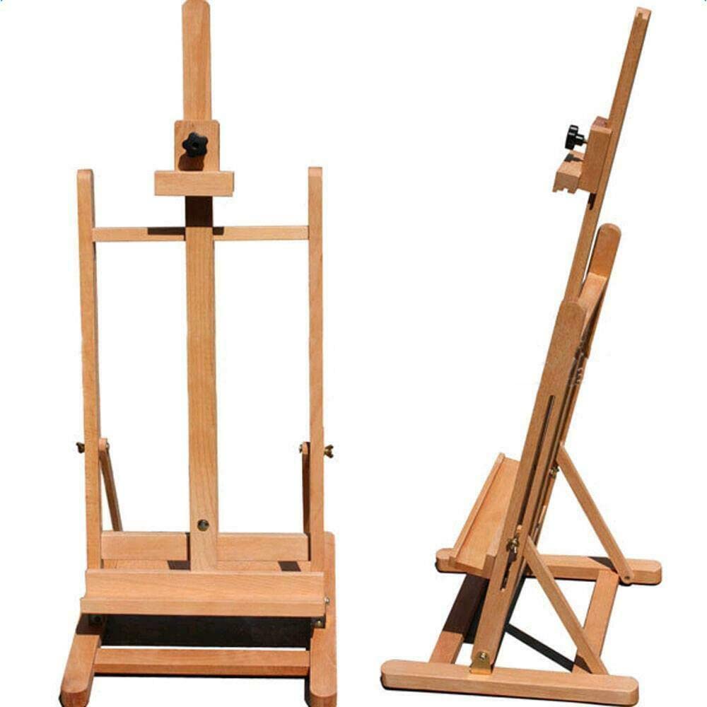 Adjustable Beech & Metal H-Frame Tabletop Easel for Artists - Portable Standing Painting Easel for Canvases - Perfect for Studio, Classroom & Outdoor Sketching