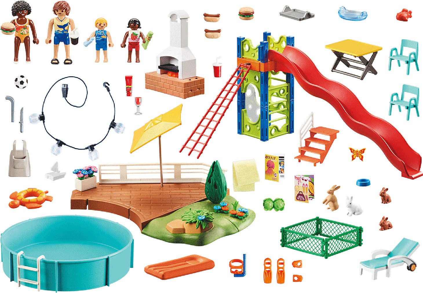 Playmobil Pool Party Set - Fun Water Play Toy for Kids with Accessories - Perfect for Summer Backyard, Beach & Poolside Playtime