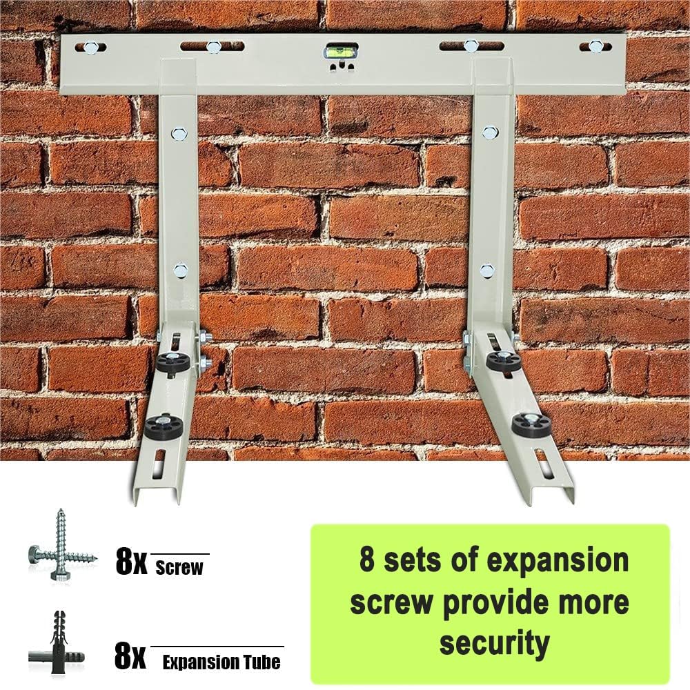 Heavy Duty Outdoor Wall Mounting Bracket for Mini Split AC - Supports 265Lbs & 9000-18000 BTU Condenser - Universal HVAC Installation Kit for Ductless Heat Pump Systems (Perfect for Home, Office & Garage Cooling Solutions)