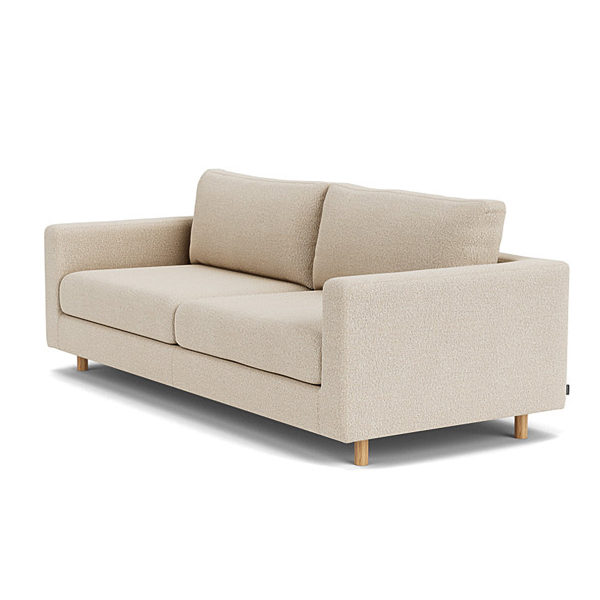 Modern Dylan Boucle 3-Seater Sofa - Soft Chenille Fabric Upholstered Couch for Living Room, Lounge & Office - Comfortable Mid-Century Design with Sturdy Wooden Legs