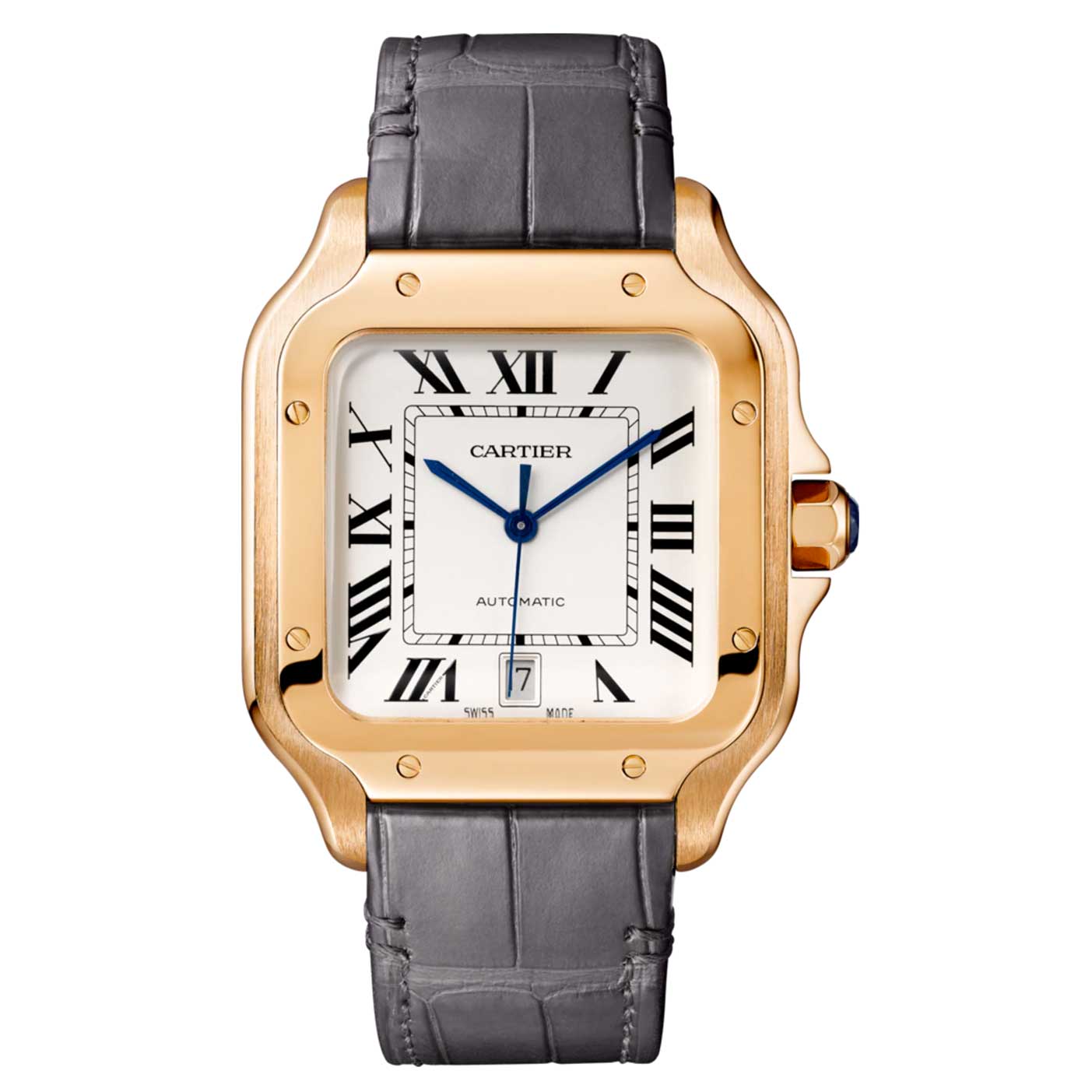 Cartier Santos 18K Rose Gold Men's Luxury Watch - Elegant Dress Watch for Business, Formal Occasions & Special Events