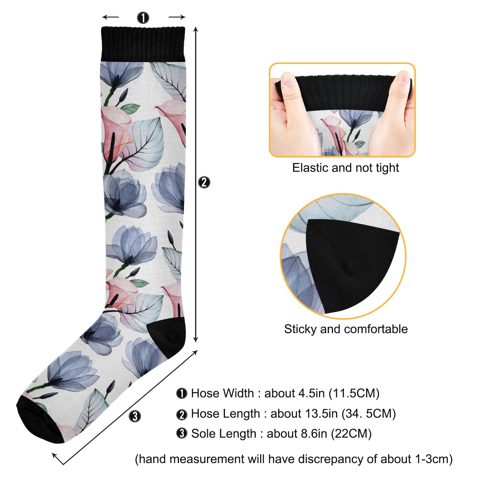 JUNZAN Magnolia Grey Compression Socks for Women & Men - 20-30 mmHg Graduated Support for Running, Cycling, Nursing & Travel - Improve Circulation & Reduce Swelling - Athletic Performance & Recovery Socks