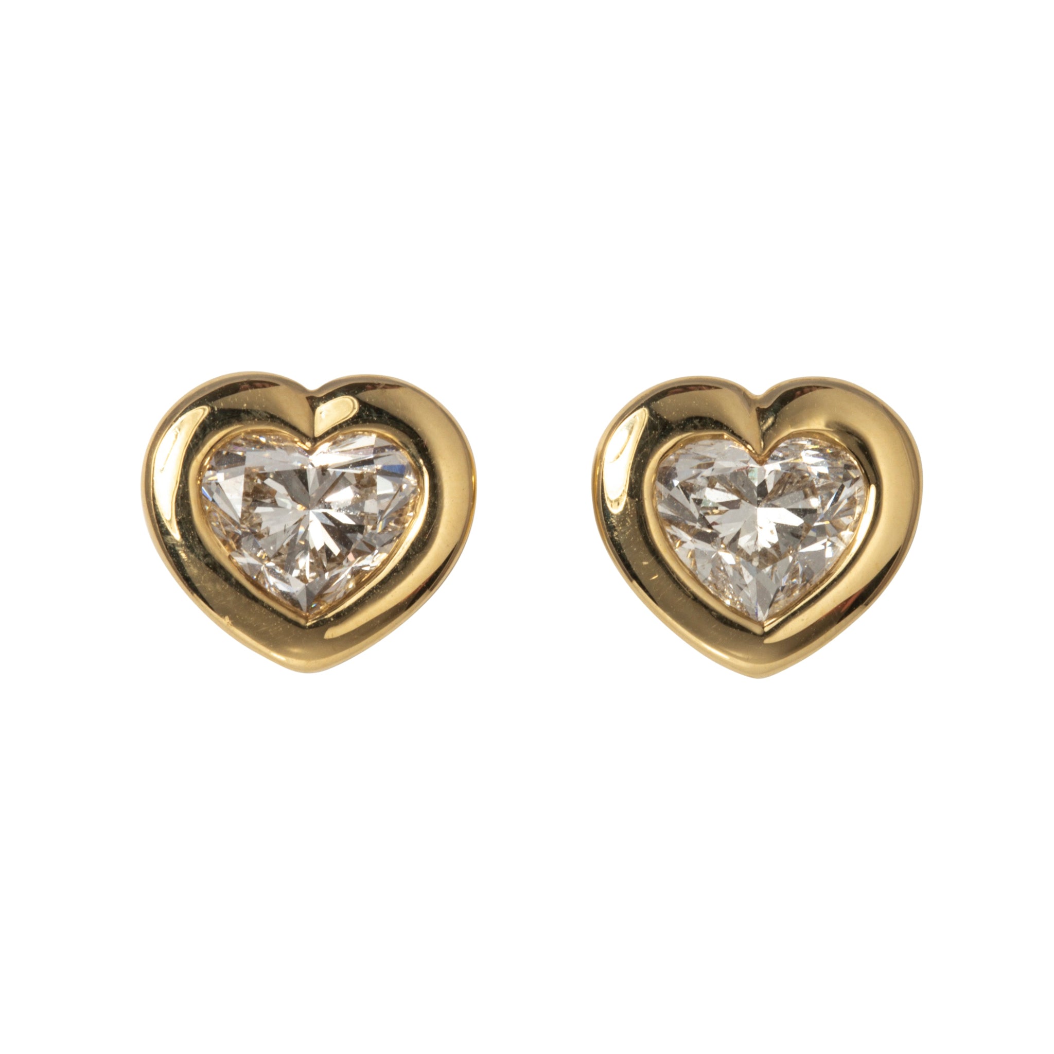 3ctw Diamond Heart Stud Earrings in 18K Gold - Perfect for Valentine's Day, Anniversary & Romantic Gifts