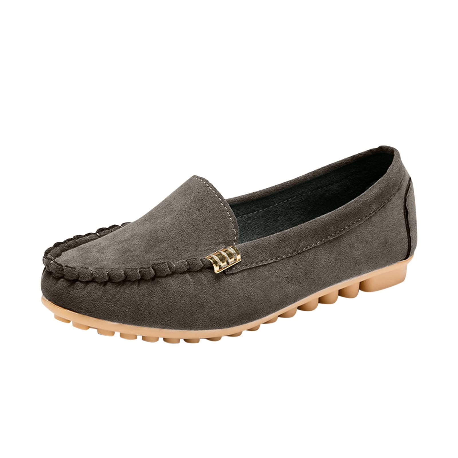 Women's Summer Flat Sandals with Metal Heel Buckle - Comfortable Round Toe Pumps for Casual Wear, Beach, and Office Outfits
