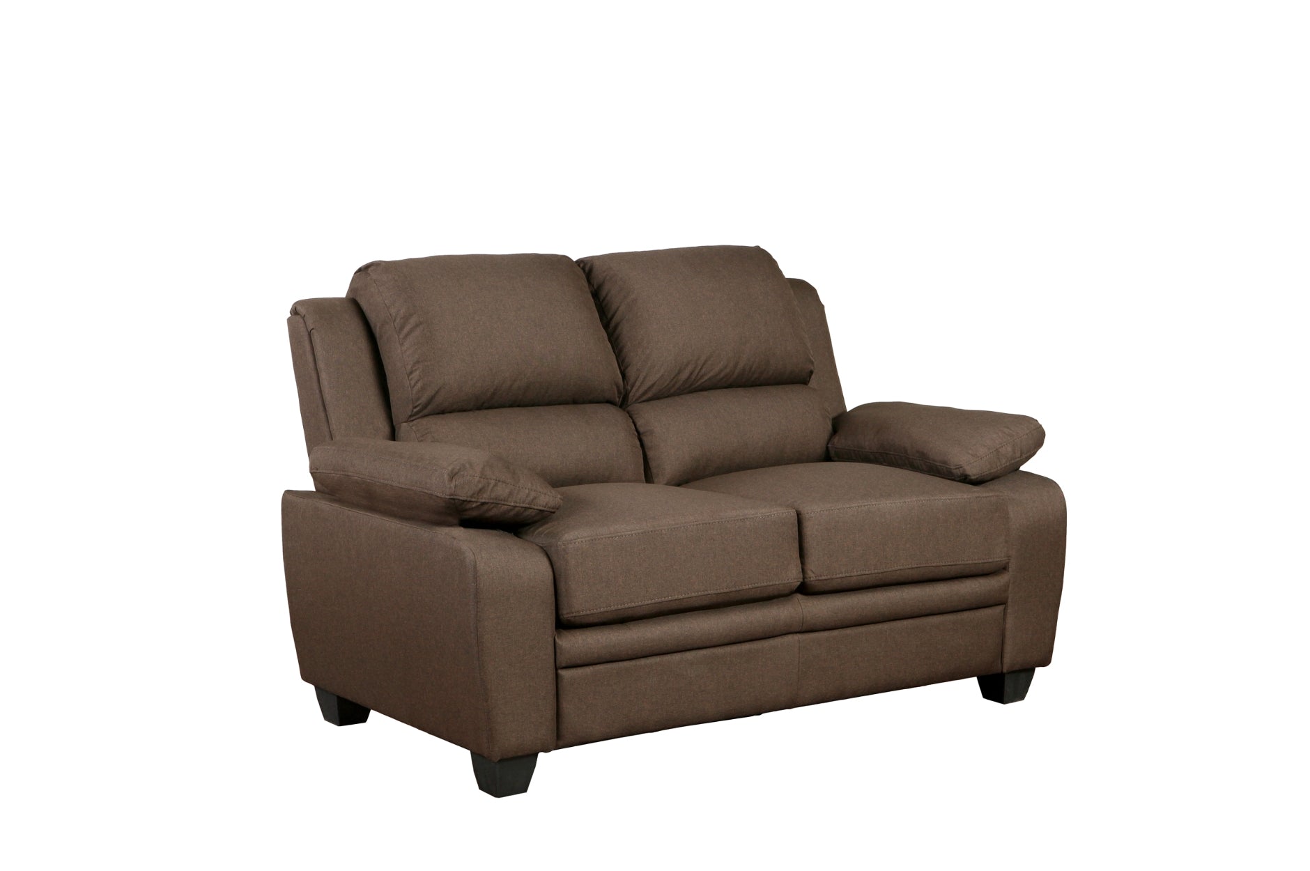 Luxury Brown Fabric Sofa Set with High Back & Arm Pillows - Modern Living Room Furniture for Home Decor & Relaxation
