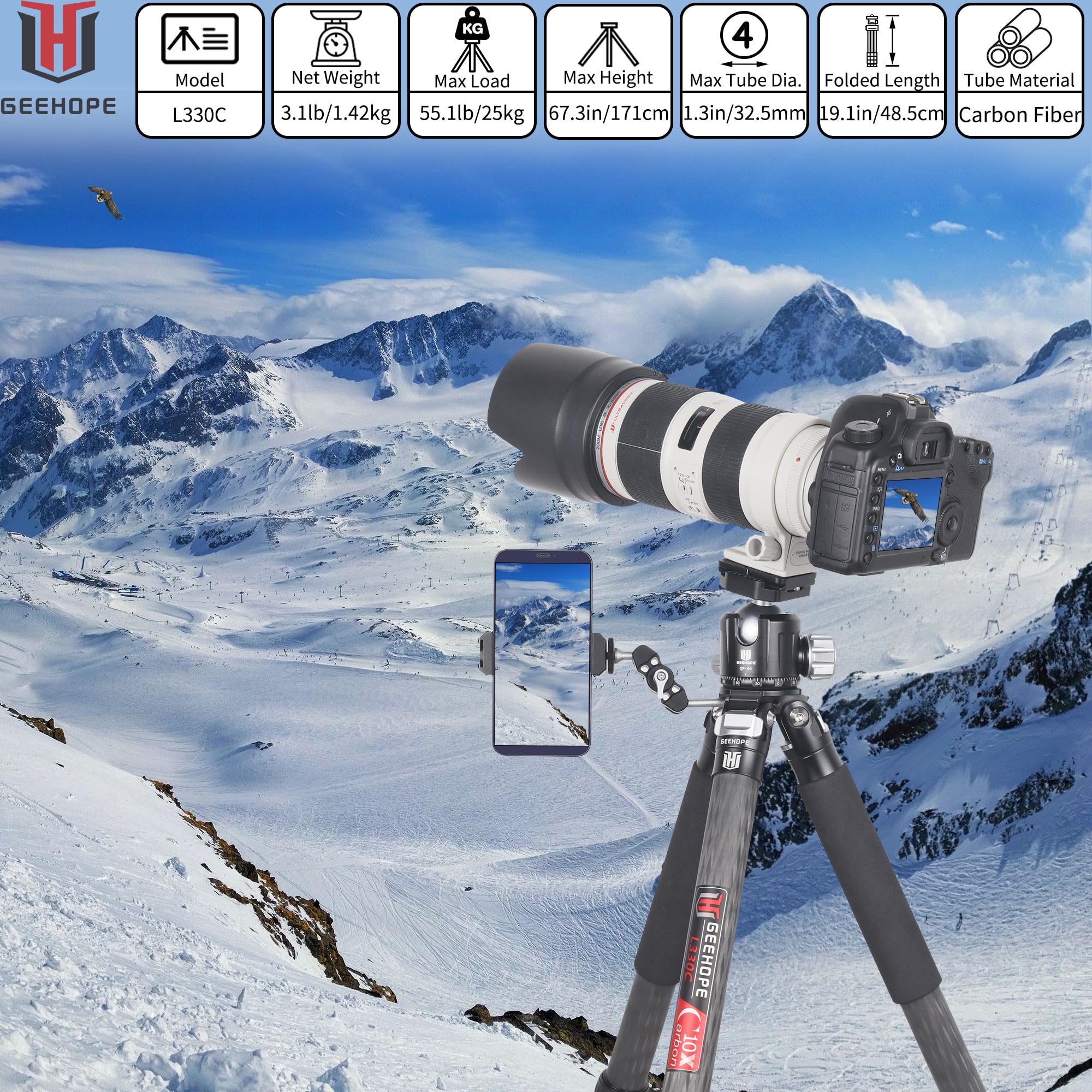 L330C Carbon Fiber Tripod - 1.3