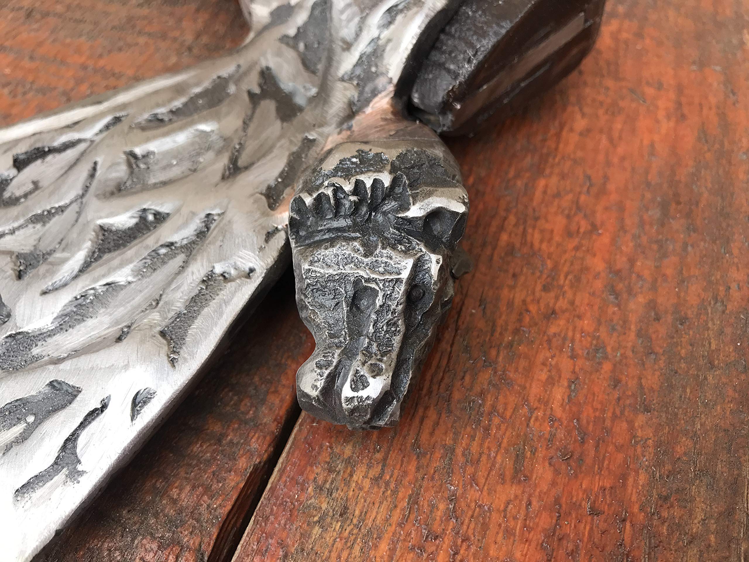 Wolf Head Axe - Handmade Viking Battle Axe with Wolf Engraving - Perfect for Cosplay, LARP, Medieval Reenactment & Outdoor Survival