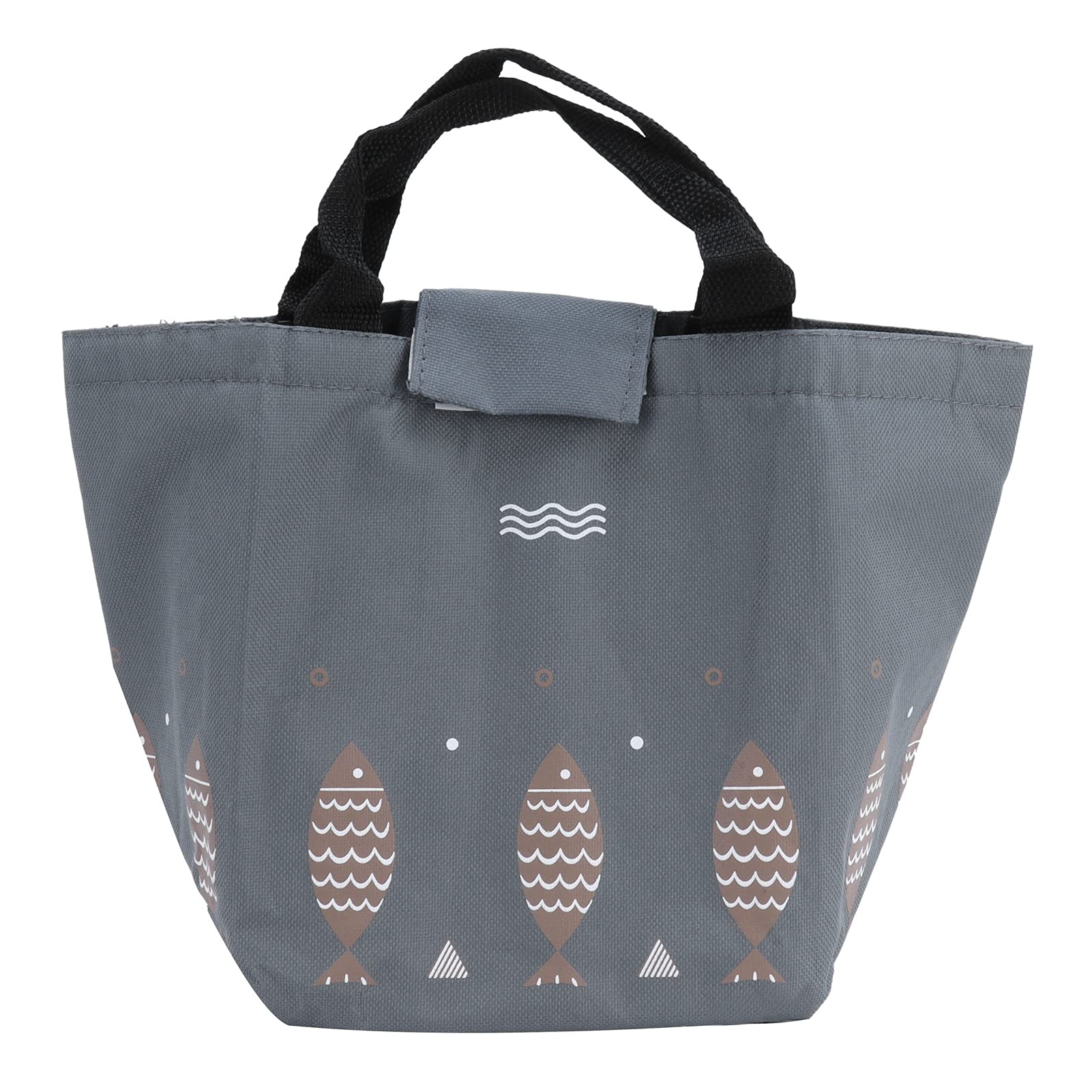 Insulated Lunch Box Bag - Double Long Handle Reusable Lunch Tote for Work, School, Picnic & Shopping | Small & Stylish Carryall for Food, Sundries & Essentials (Dark Gray)