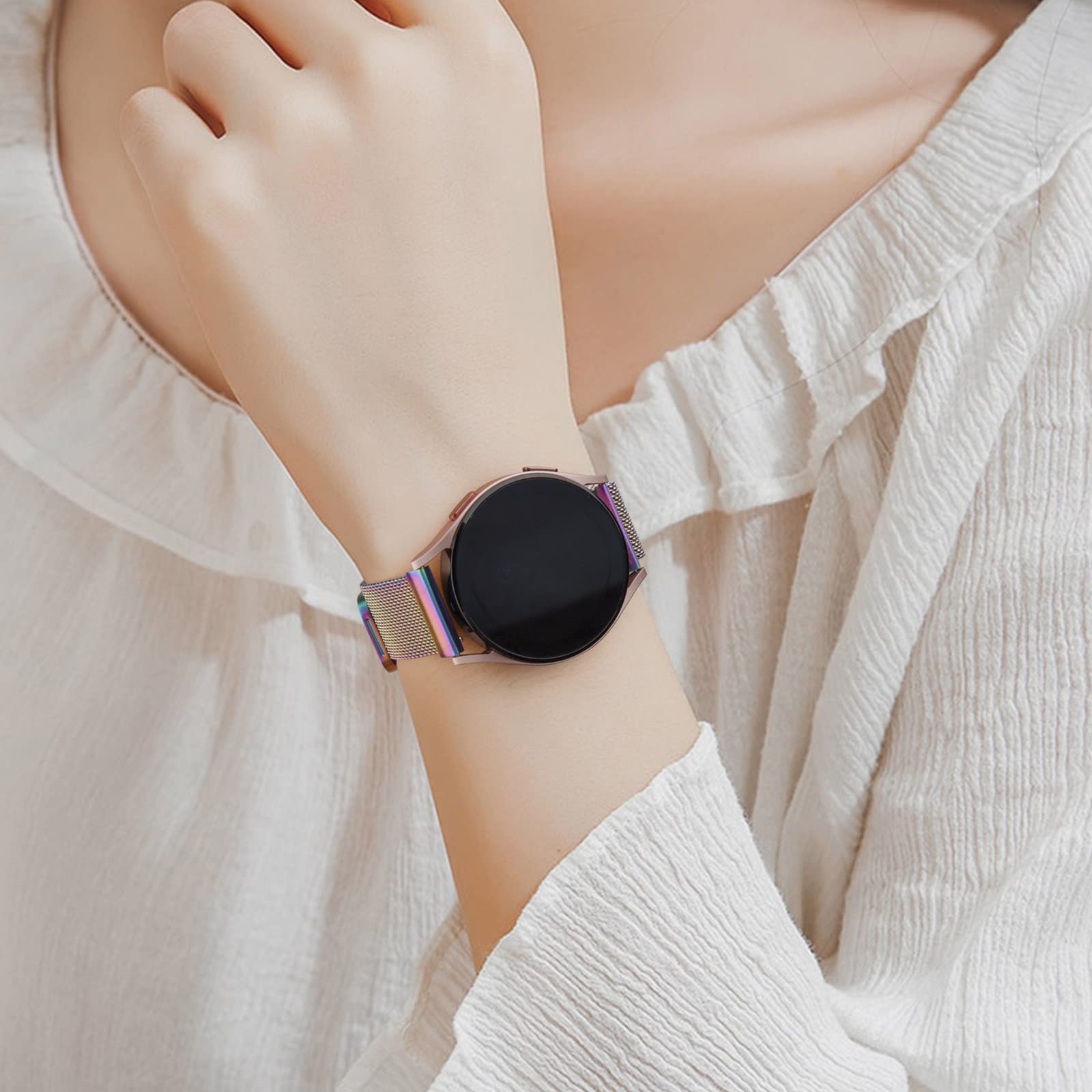Meliya 20mm 22mm Quick Release Stainless Steel Mesh Watch Band - Interchangeable Replacement Strap for Women & Men (20mm, Colorful) | Perfect for Dress Watches, Business Attire & Everyday Wear