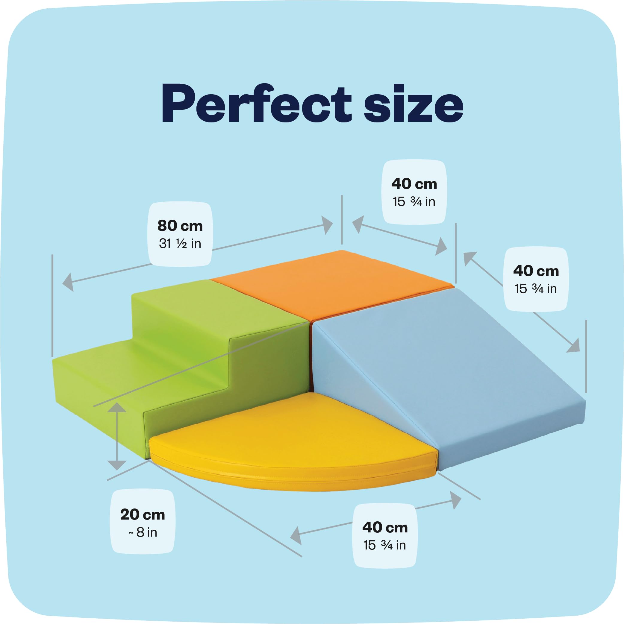 IGLU Soft Play Corner Crawler - 4-in-1 Foam Climbing Blocks for Babies & Toddlers with Anti-Slip Base - Safe Indoor Play Equipment for Crawling, Learning & Exploration - Perfect for Nursery, Playroom & Daycare Centers