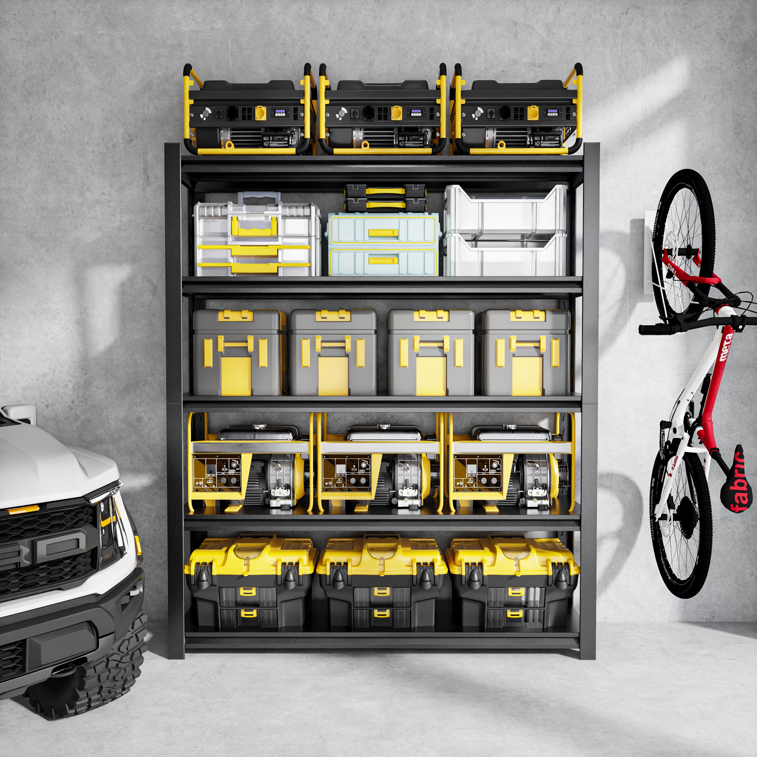 5-Tier Heavy Duty Metal Storage Shelves - 2500 lb Capacity Garage Shelving Unit, Boltless Adjustable Steel Rack for Shed, Basement, Warehouse (18x39x72 Inches) - Perfect for Organizing Tools, Home Storage & Commercial Use