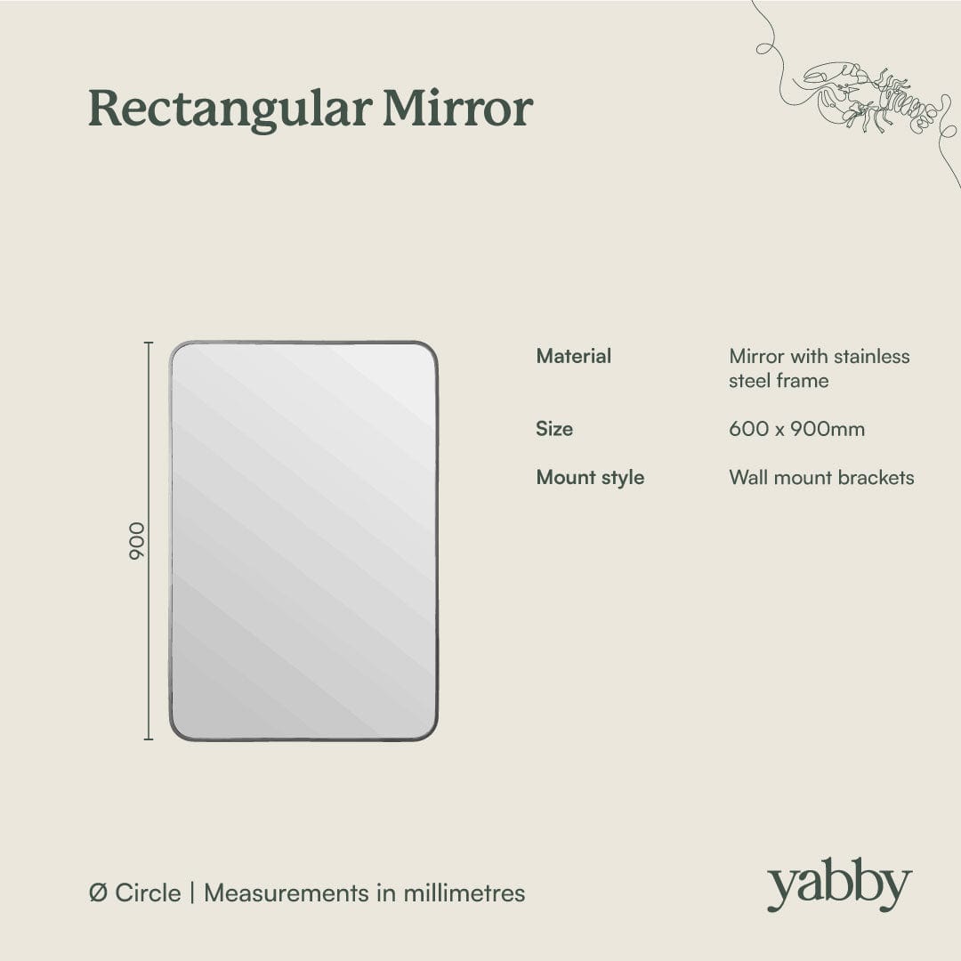 Rectangular Wall Mirror Matte White Finish - Modern Home Decor for Living Room, Bedroom & Bathroom