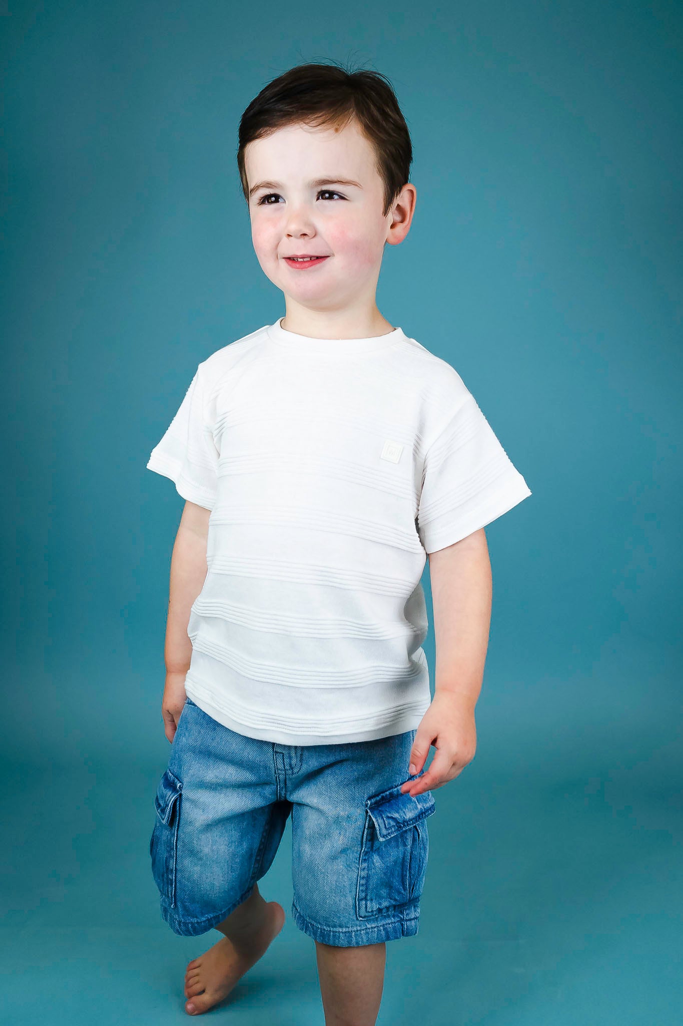 Soft Cream Sweater T-Shirt for Boys - Comfortable Cotton Blend Top for Casual Wear, School & Playdates