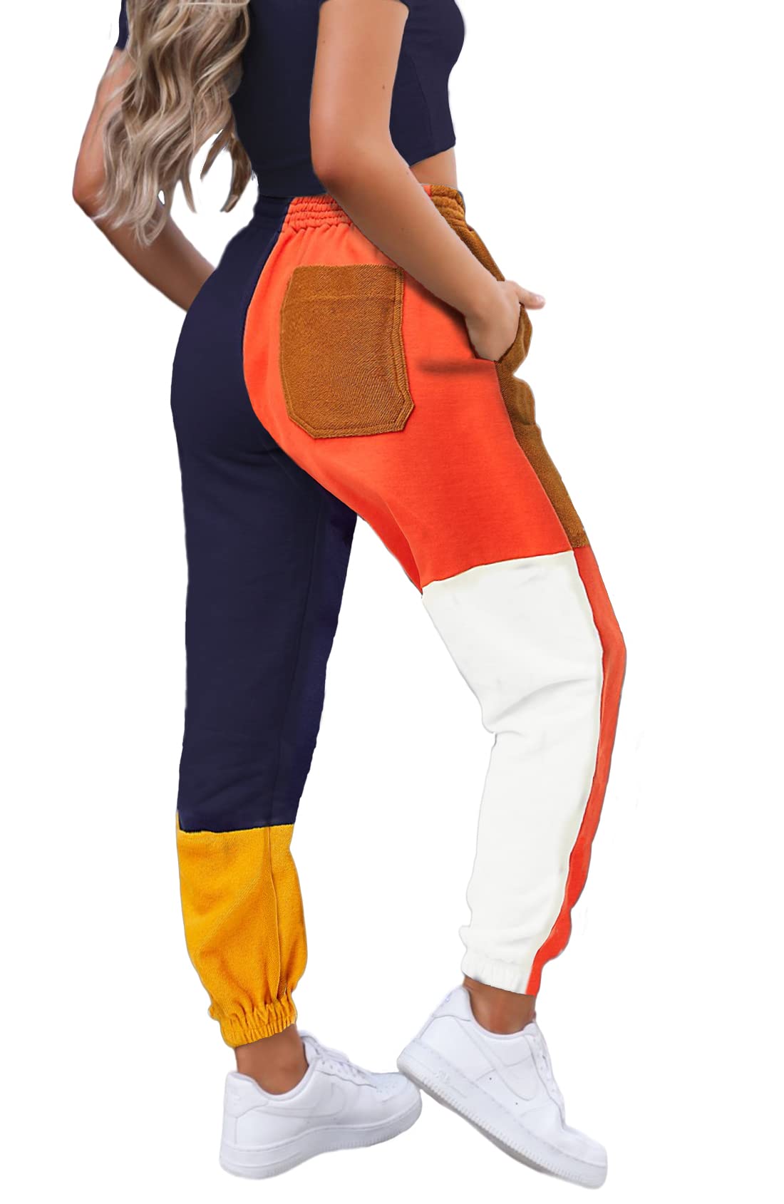 Waitfairy Women's High Waist Baggy Sweatpants with Pockets - Soft Jogger Pants for Lounge, Yoga & Running - Comfortable Casual Workout Pants