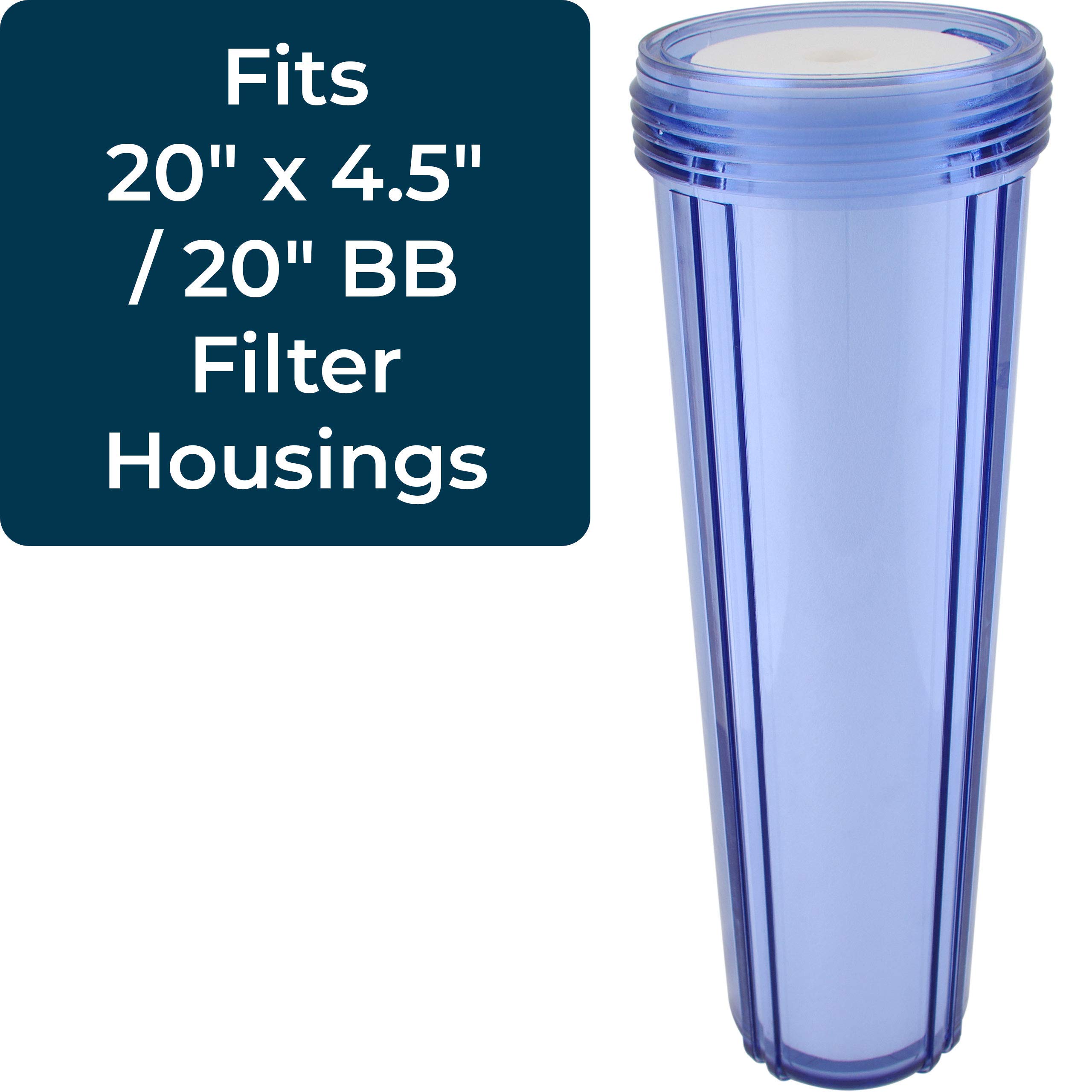 SpiroPure SP-DD-15050-20BB 20x4.5 Inch 50 Micron Spun Melt-Blown Polypropylene Water Filter Cartridge (Case of 6) - Perfect for Under Sink, Refrigerator & Whole House Water Filtration Systems