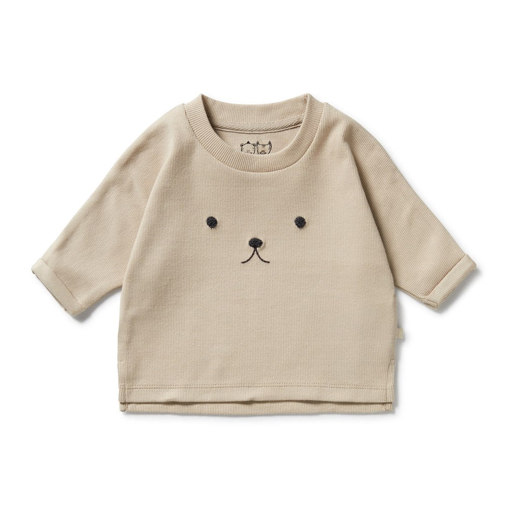 Organic Cotton Ribbed Long Sleeve T-Shirt for Women - Soft Comfortable Biscuit Color Top - Perfect for Casual Wear, Layering & Everyday Outfits