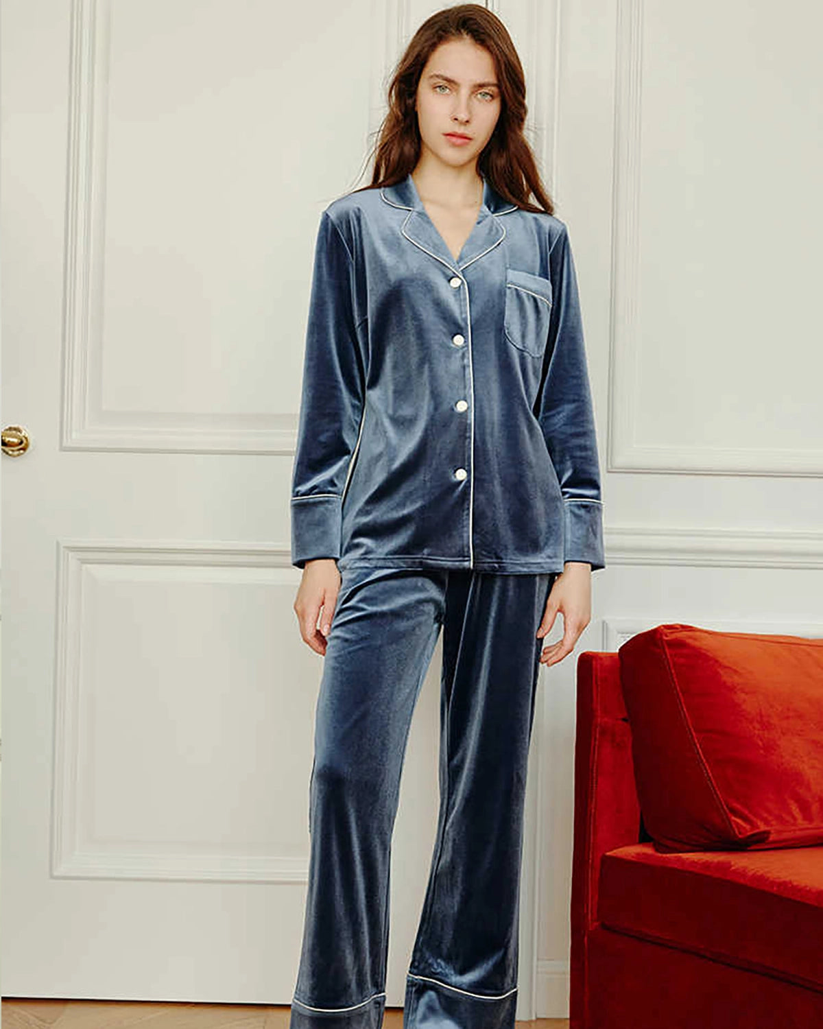 Luxury Women's Silk Velvet Pajama Set - Soft Sleepwear Loungewear for Comfortable Nights & Relaxing at Home - Perfect Gift for Her