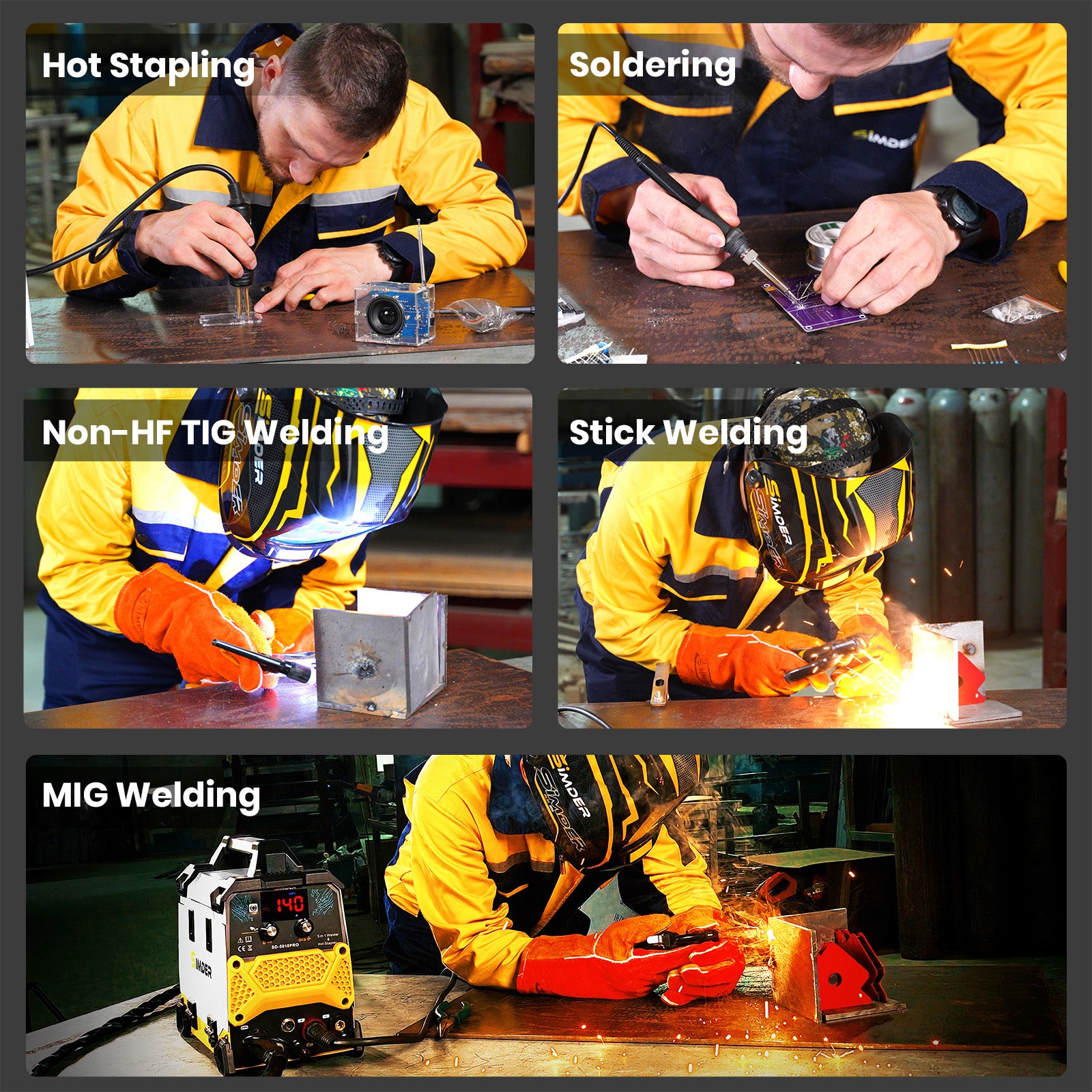 Australia SSimder SD 5010 PRO 5-in-1 Multi-Function Welder with Hot Stapler & Soldering Iron Kit - Perfect for DIY Repairs, Metal Fabrication, and Home Improvement Projects