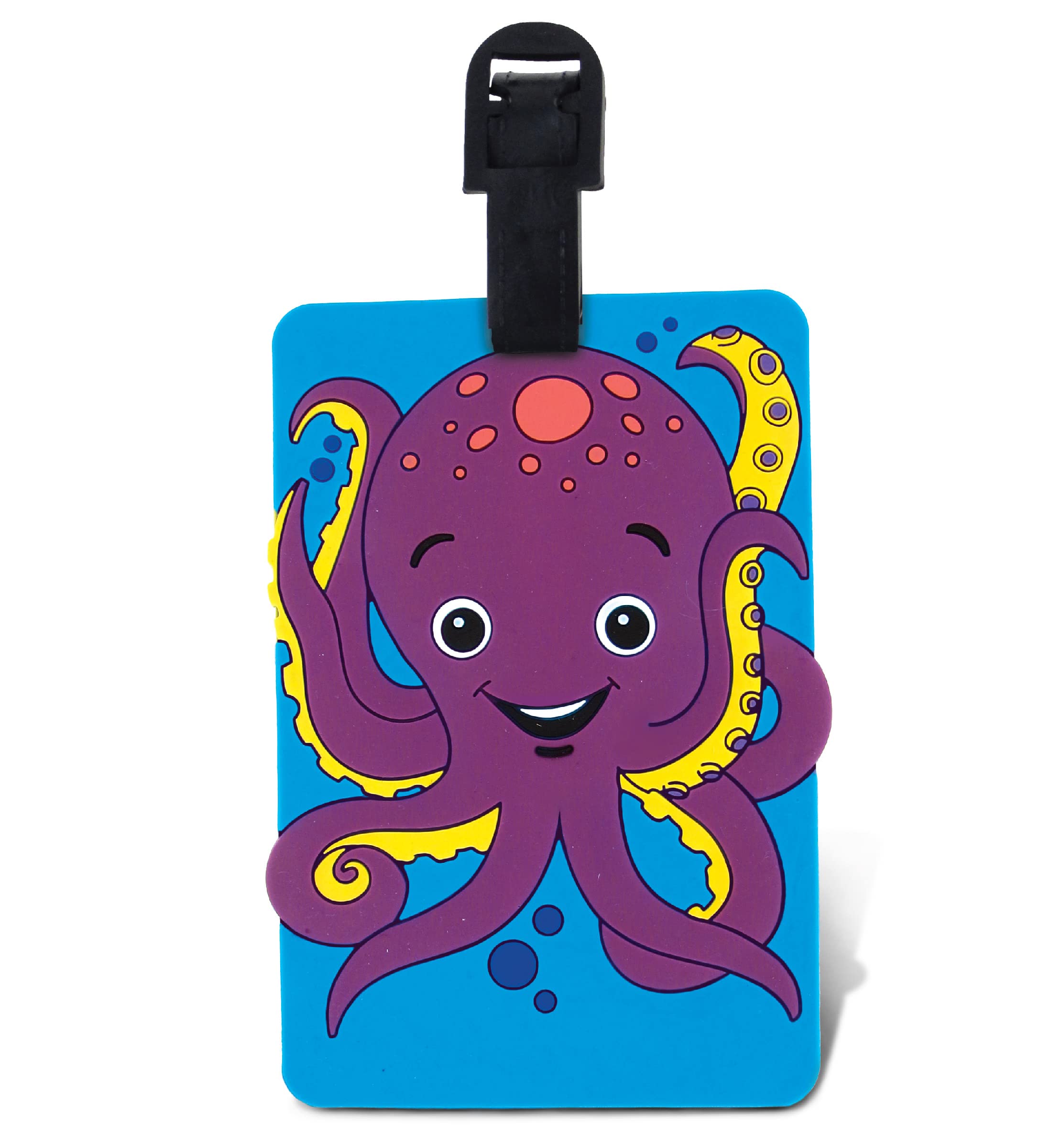 Puzzled Octopus Luggage Tag - Unique Sea Animal Travel ID Labels for Suitcases, Backpacks & Sports Bags - Cute Ocean-Themed Luggage Tags for Men & Women - Perfect for Airports, Cruises & Beach Vacations