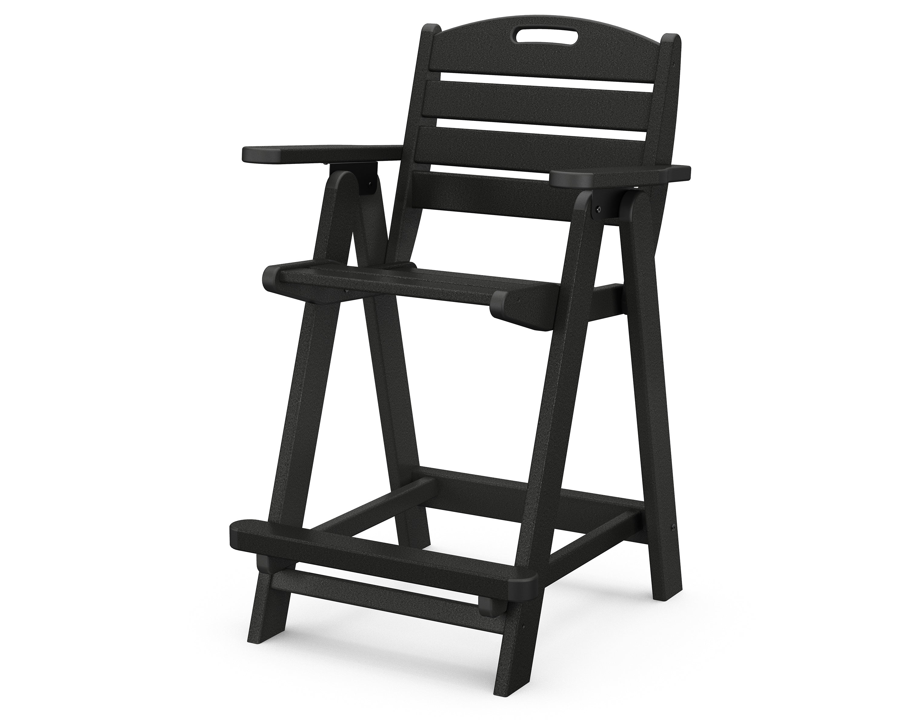 POLYWOOD Nautical Counter Height Bar Stool - Outdoor Waterproof Adirondack Chair for Patio, Deck, Poolside - Durable All-Weather Resin Material - Perfect for Beach House, Backyard, Restaurant Dining