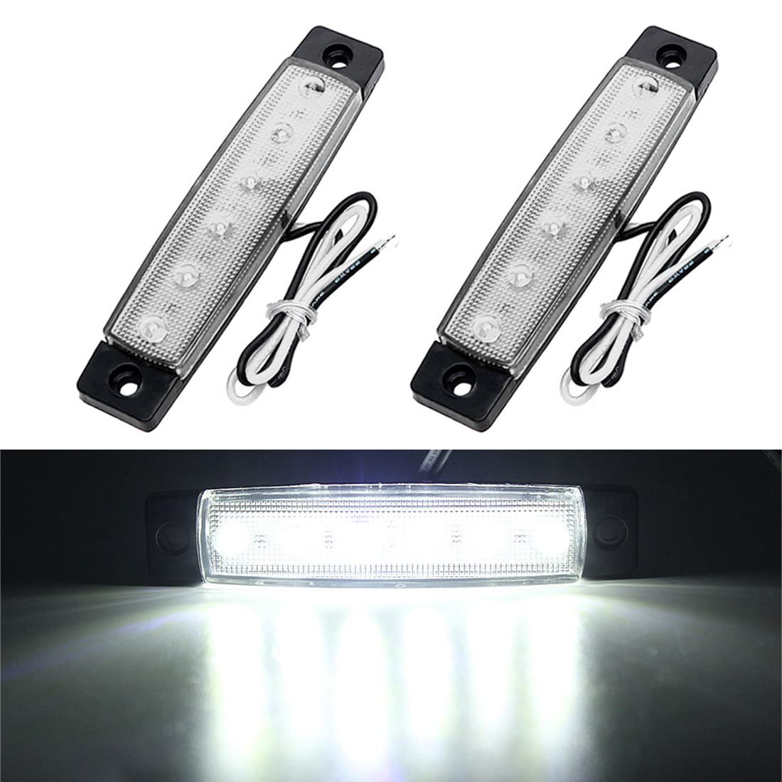 Shangyuan Marine LED Navigation Lights for Boats - 12V DC Waterproof Stern & Bow Lights, Port Starboard Kayak Lights (2PCS White) - Perfect for Night Boating, Fishing & Water Safety