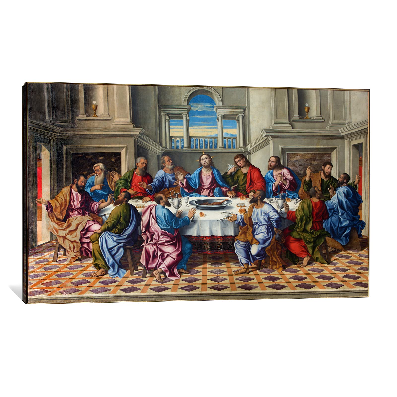 TIMUBA The Last Supper Canvas Wall Art - 28x40 Inches Christian Religious Painting for Dining Room Decor, Home & Church Wall Decoration - Perfect for Christian Gifts, Easter Decor & Spiritual Spaces