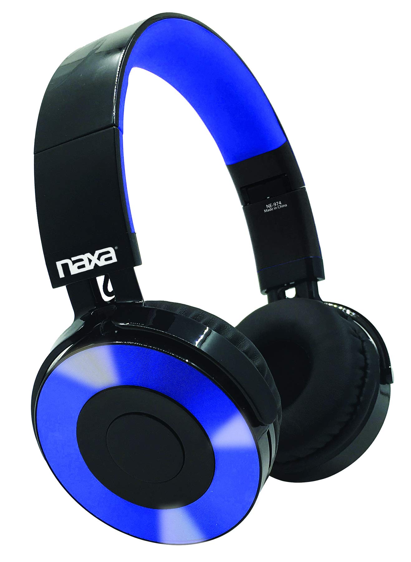 NAXA Electronics NE-974 Wireless Bluetooth Headphones - Lightweight Over-Ear Design, Hi-Fi Stereo Sound, Built-in Mic for Calls - Perfect for Commuting, Travel & Office Use (Blue)