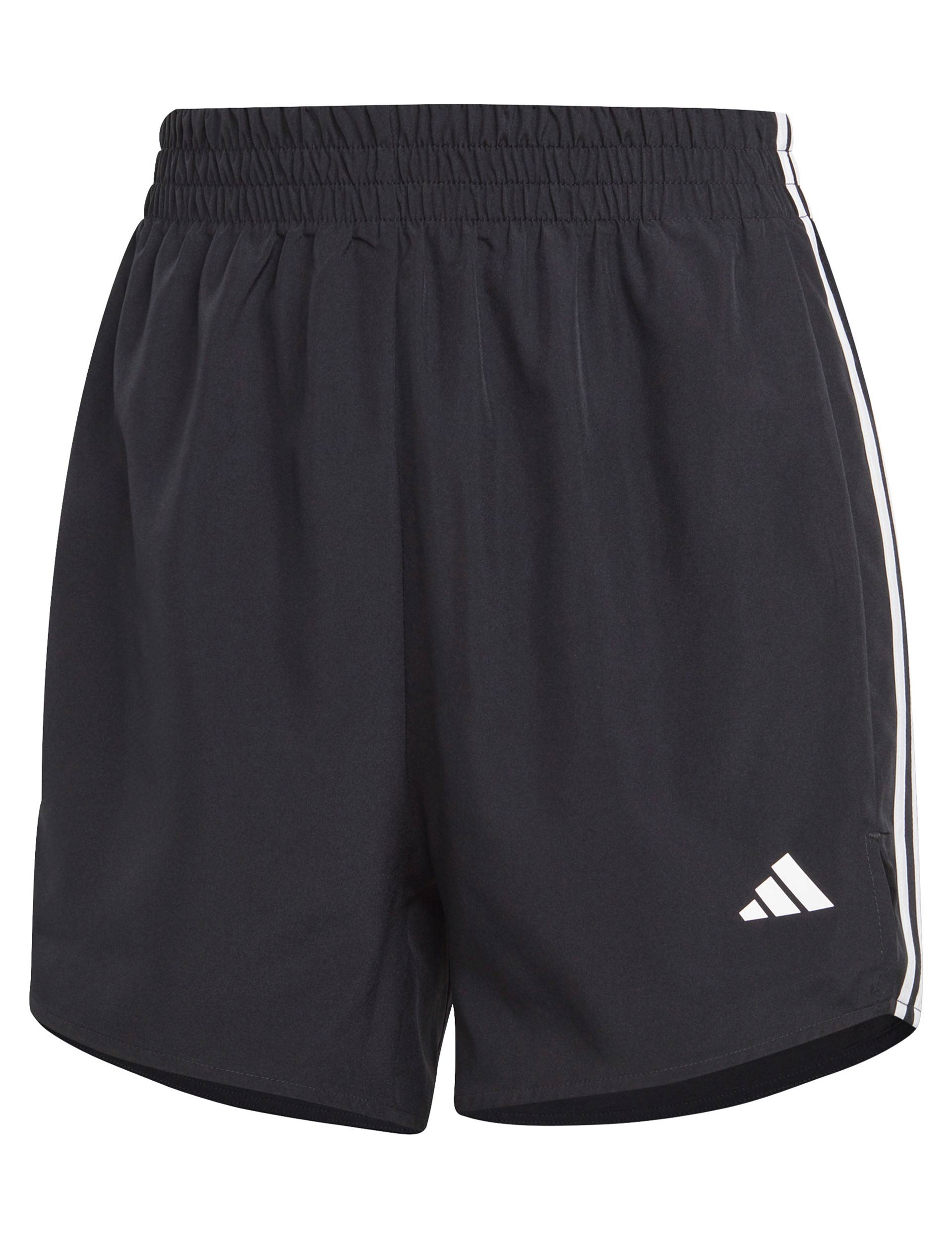 Adidas 3 Stripes High Waisted Athletic Shorts for Women - Black & White - Gym, Running, Yoga & Casual Wear