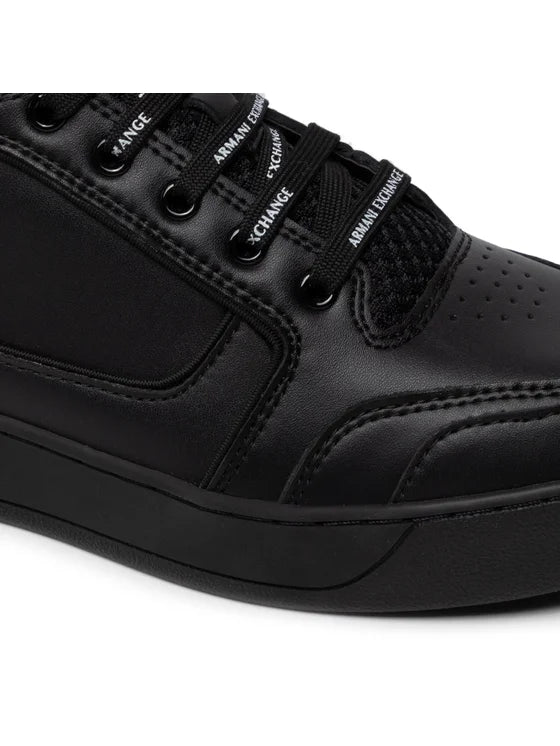 Armani Exchange Men's Hi-Top Black Sneakers - Stylish & Comfortable for Casual Wear, Running & Gym Workouts