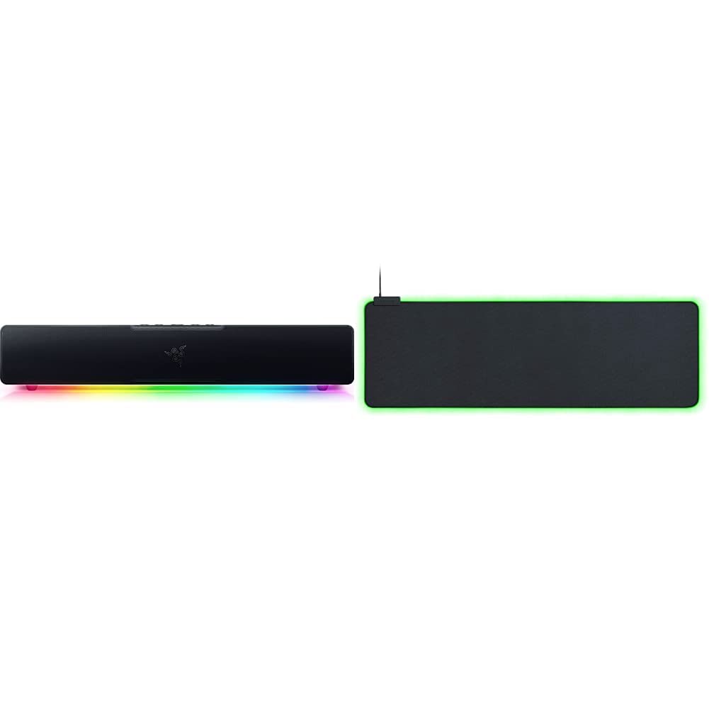 Razer Leviathan V2 X PC Soundbar with Chroma RGB Lighting & Razer Goliathus Extended Chroma RGB Gaming Mousepad - Premium Gaming Audio & Control Setup for PC, PS5, Xbox Series X|S - Perfect for Streaming, Esports & Home Entertainment