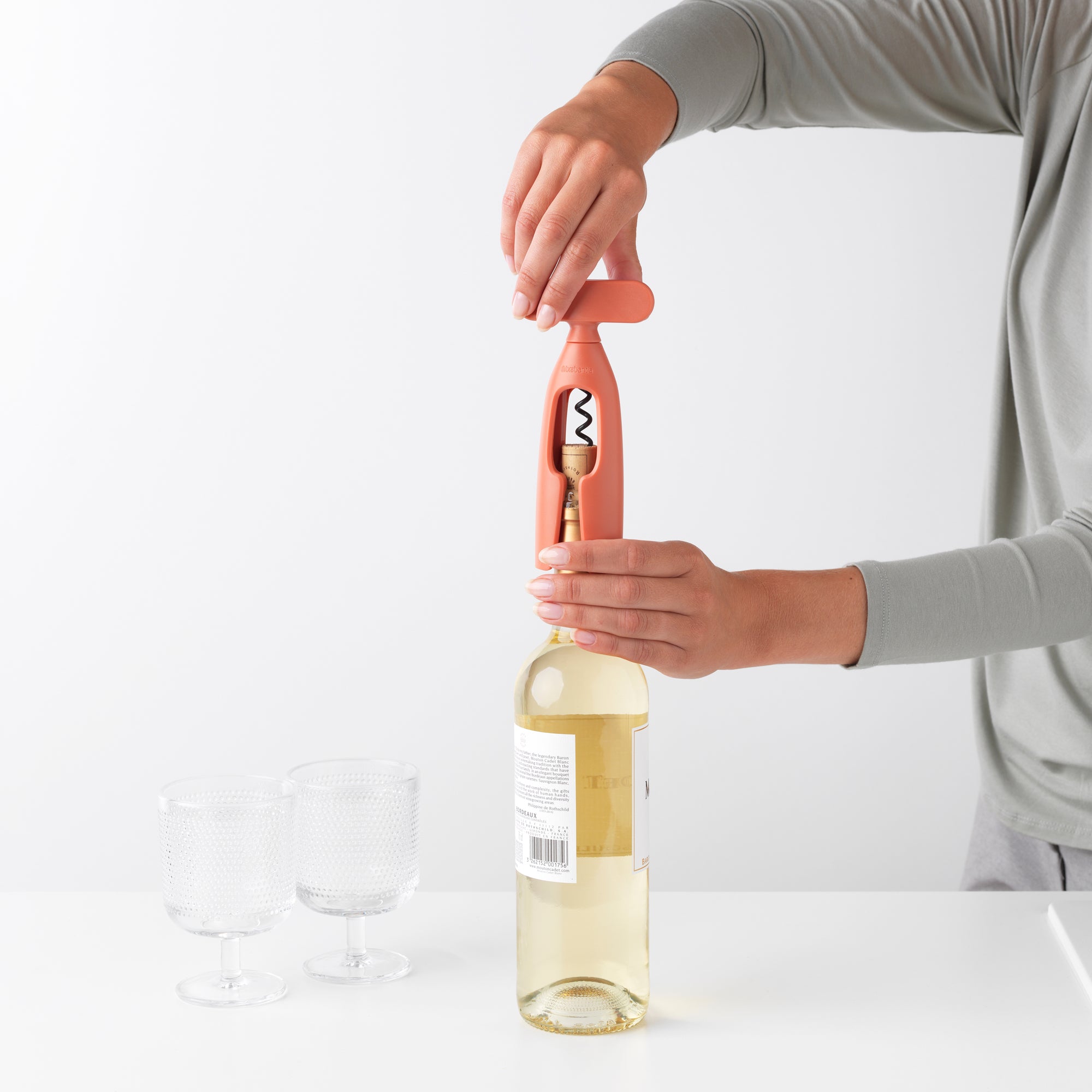 Premium Grey Corkscrew - Ergonomic Wine Bottle Opener for Home, Restaurants & Gifts - Perfect for Wine Lovers & Entertaining