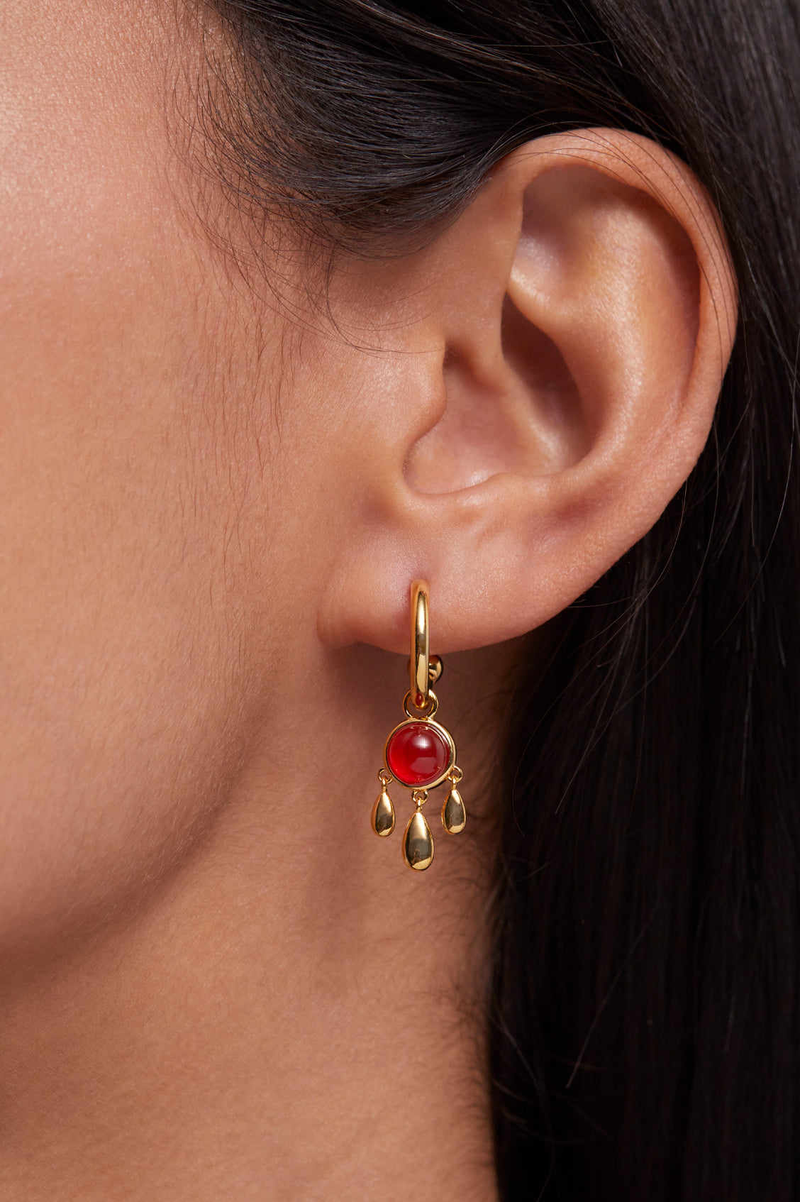 Gemstone Drop Hoop Earrings - Dainty Boho Jewelry for Women - Perfect for Parties, Weddings & Everyday Wear
