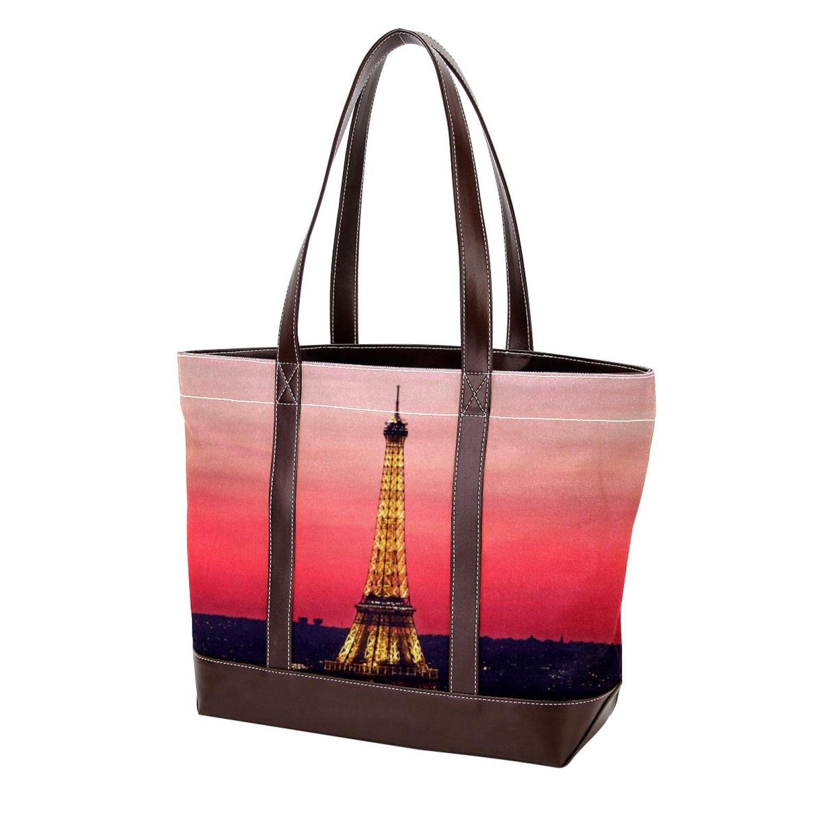Vibrant Leather & Canvas Tote Bags for Women - Large Top Handle Shoulder Satchel Hobo Purse | Perfect for Work, Travel & Shopping (Colorful Paint Design)