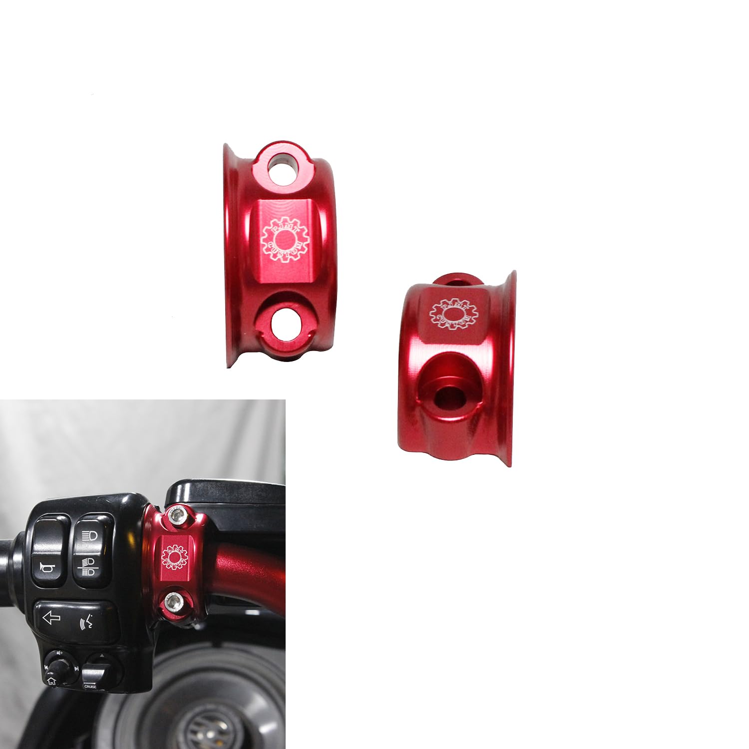 Premium Red Left & Right Clutch Handlebar Clamp Lever Bracket Cover for Harley Davidson XL, Softail, Dyna, Touring Models - Durable Motorcycle Accessory for Enhanced Grip and Style - Perfect for Cruising and Long-Distance Riding