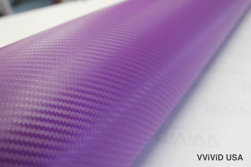 VViViD Purple 3D Carbon Fiber Vinyl Wrap Roll - 20ft x 5ft Self-Adhesive Car Wrap with Air Release Technology for DIY Vehicle, Motorcycle & Laptop Customization
