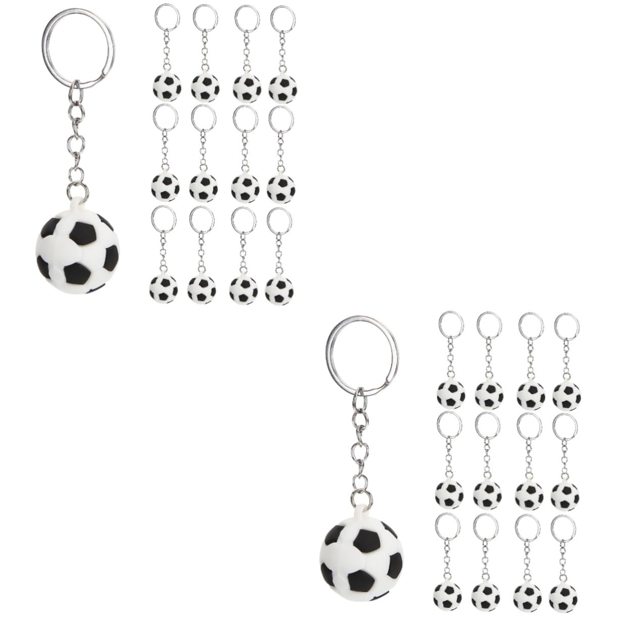 Kisangel 24 Pcs Soft Rubber Football Keychain Set - Mini Sports Car Keychains, Key Holder Pendant for Men Women - Perfect for Car Keys, Gifts, and Football Fans