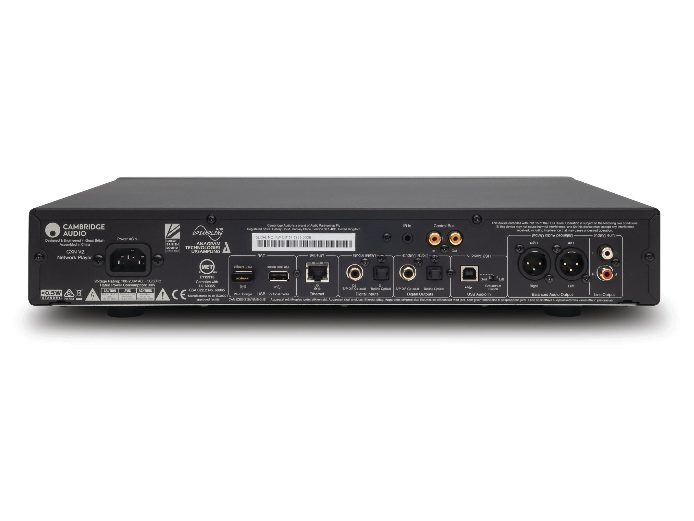 Cambridge Audio CXN (V2) Network Music Streamer - High-Resolution Wireless Audio Player for Home & Studio - Perfect for Streaming Spotify, Tidal & Hi-Fi Music Systems