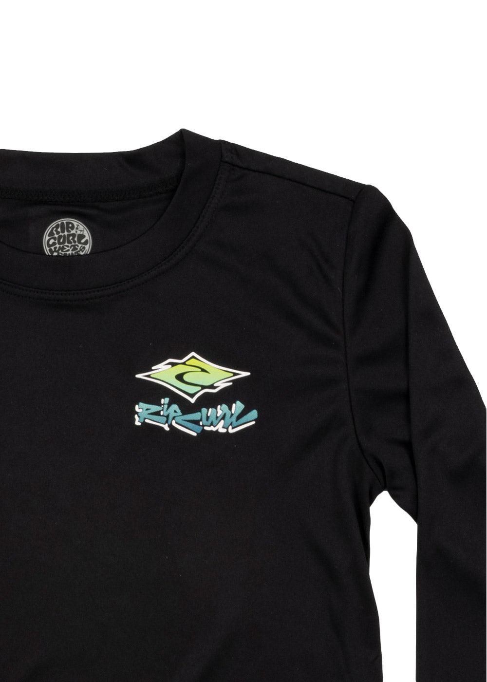Rip Curl Boys 0-6 Diamond Fade Long Sleeve Rash Guard UV Sun Protection Swim Shirt for Kids - Perfect for Beach, Surfing & Swimming