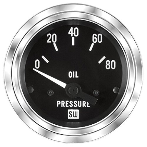 Stewart Warner 0-80 PSI Oil Pressure Gauge - High Performance Automotive & Marine Engine Monitoring Gauge for Trucks, Boats, and Classic Cars