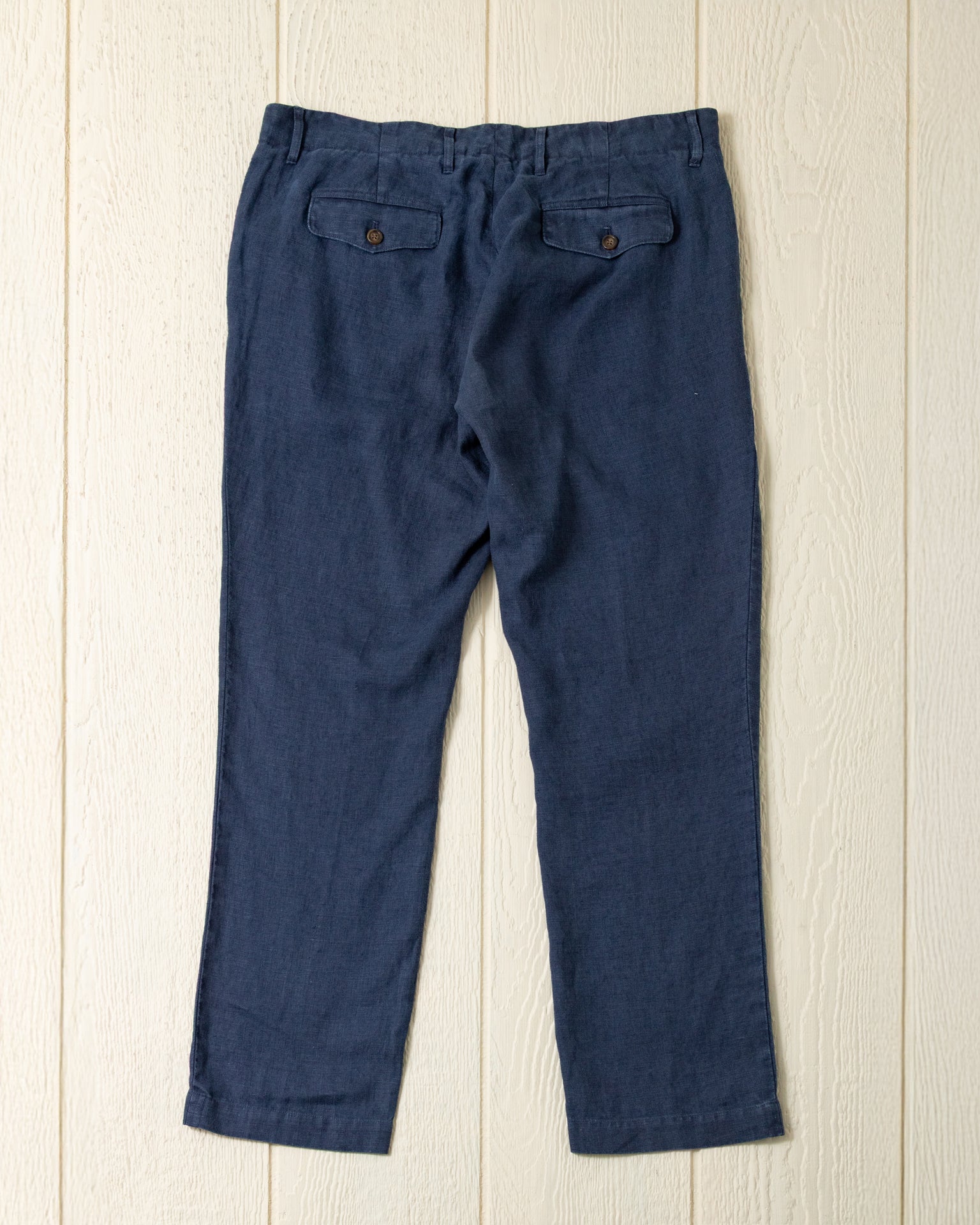 Premium Garment-Dyed Linen Camden Pants for Men - Navy Blue Relaxed Fit Casual Trousers | Perfect for Summer Travel, Beach Vacations & Office Casual Wear