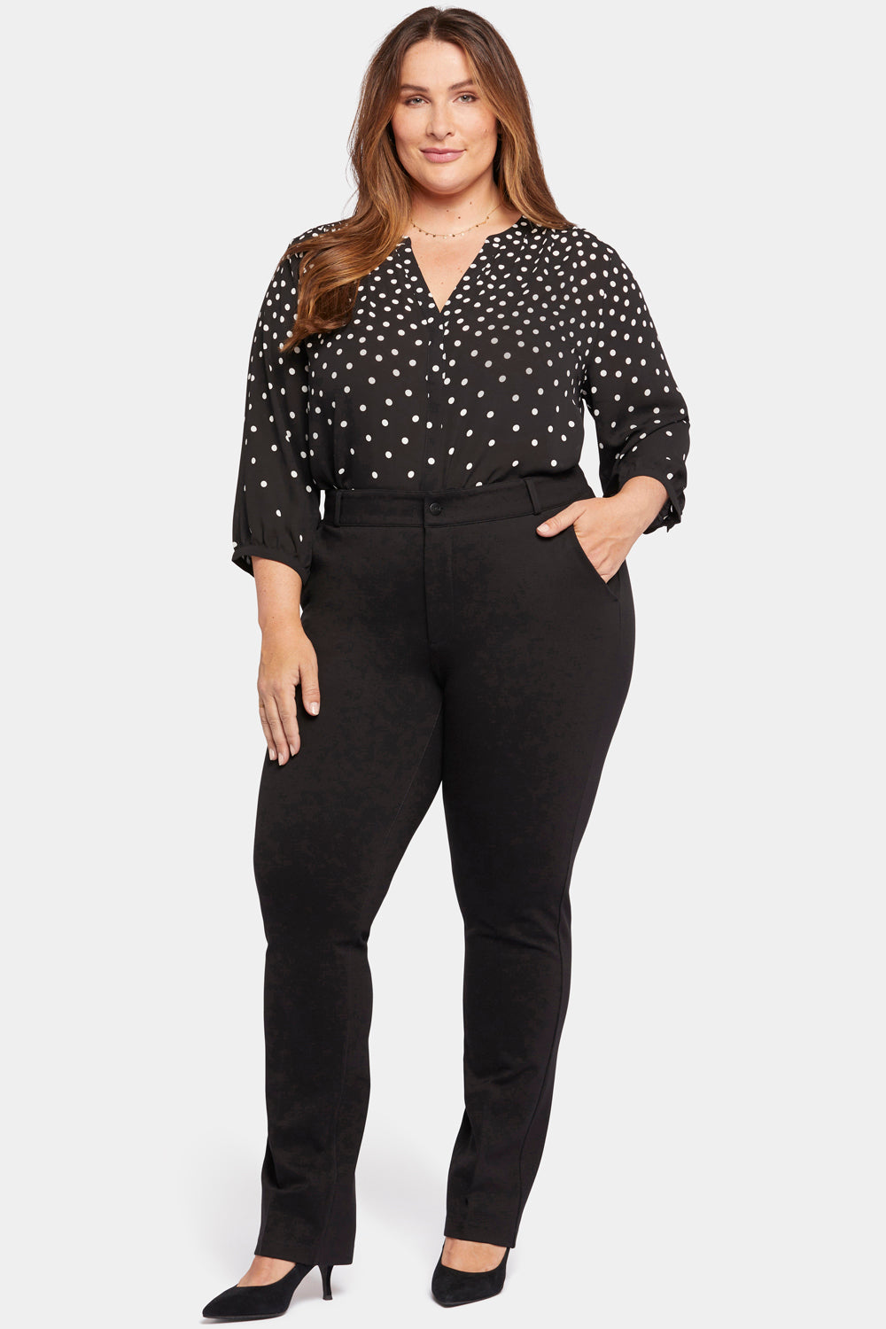 Classic Plus Size Black Trouser Pants for Women - Comfortable Office & Business Casual Wear