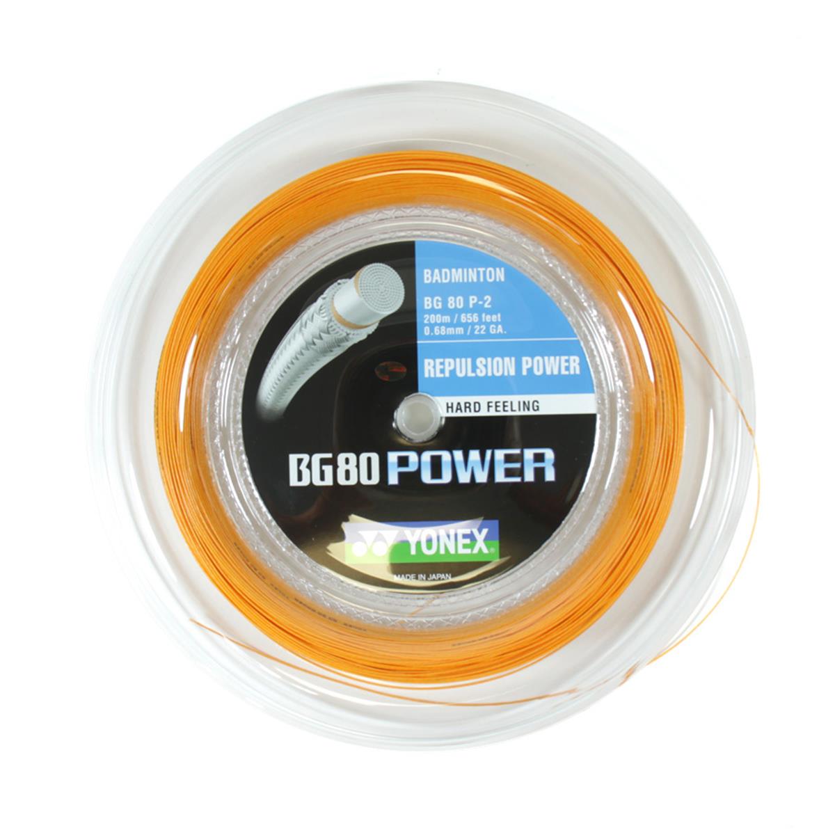 Yonex BG80 Power Badminton String Reel 200m - High Performance Badminton String for Smash Power & Durability - Perfect for Tournament Players & Advanced Training Sessions