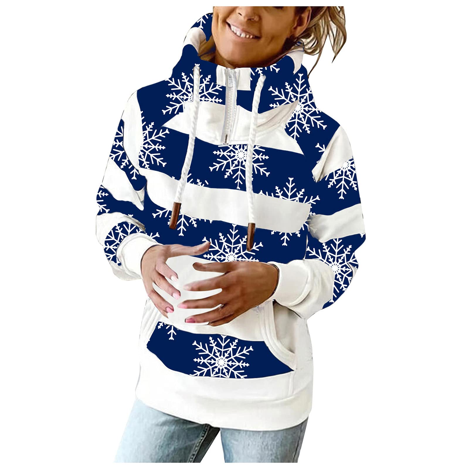 Women's Zip-Up Sweatshirt - Casual Winter Warm Fleece Pullover with Print Design | College Football Fan Apparel | Perfect for Game Day, Outdoor Activities & Layering