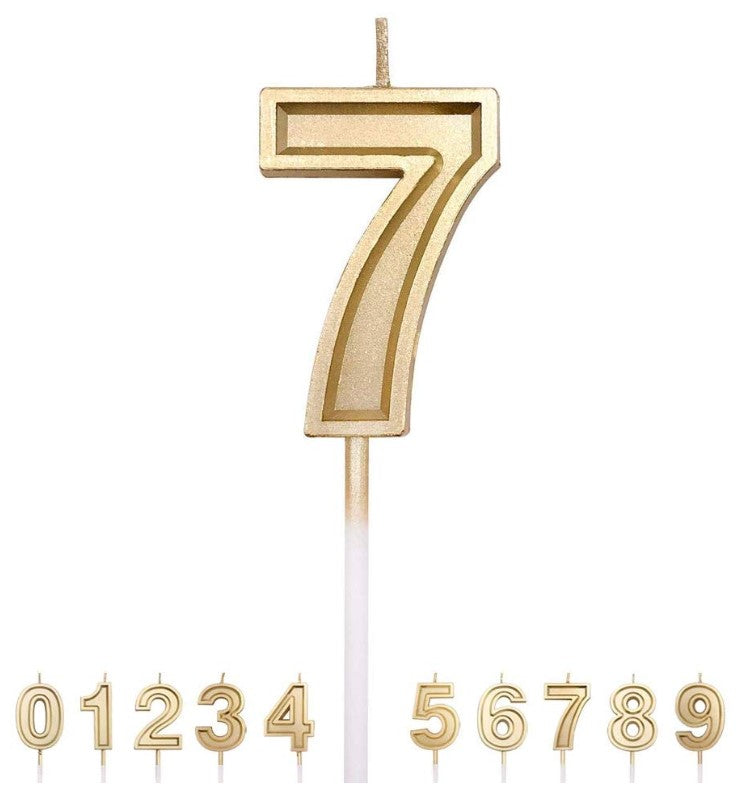 Gold Number Candles for Birthday Party Decorations - Elegant 3D Foil Number Candles for Cakes, Cupcakes, and Anniversary Celebrations (Set of 1, 2, 3, 4, 5, 6, 7, 8, 9, 0) - Perfect for Birthday Cakes, Wedding Anniversaries, and Special Occasions