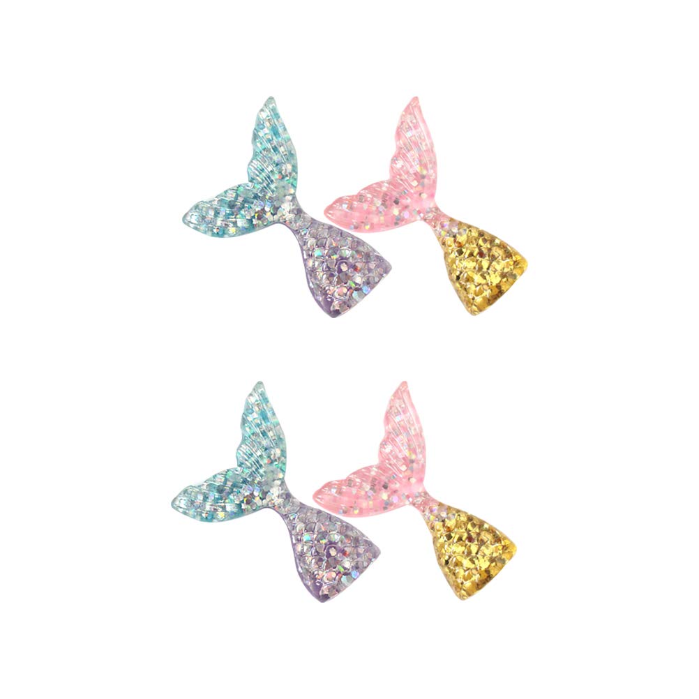 DOITOOL 4-Piece Cute Mermaid Fish Tail Fridge Magnets - Cartoon Resin Message Stickers for Refrigerator Decoration (Random Colors) - Perfect for Kitchen, Office & Dorm Room Organization