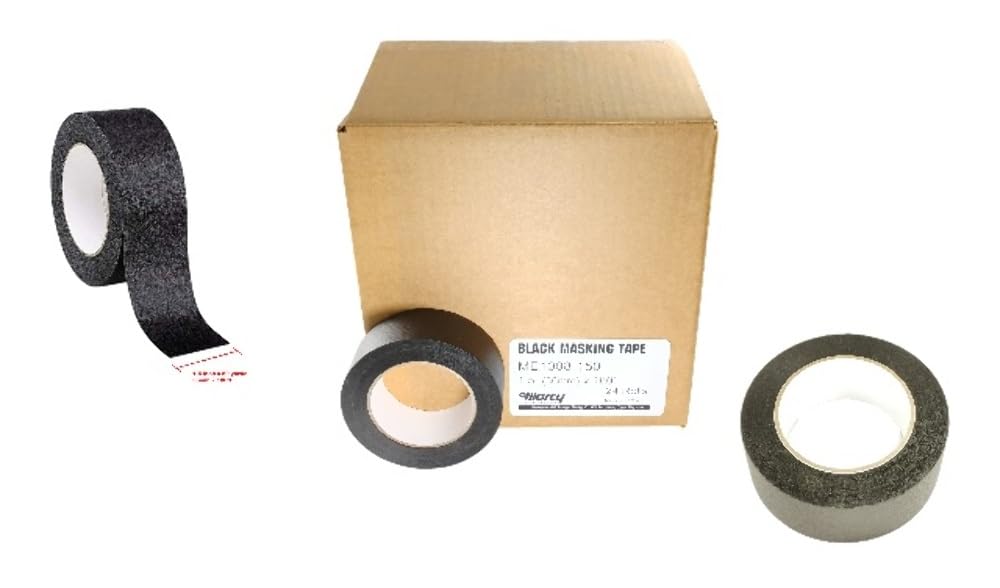 Premium Marcy No Residue Black Masking Tape - 24 Rolls, 1.5