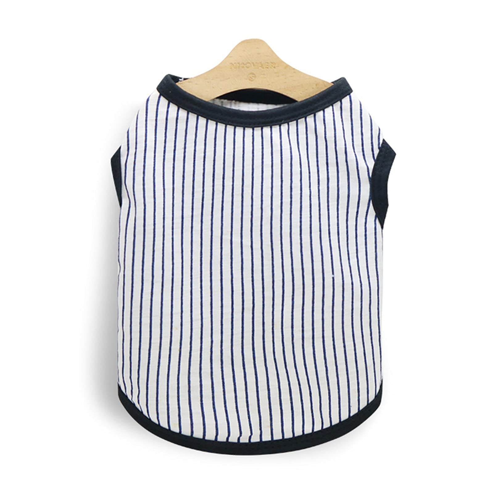 NC Summer Striped Dog Shirt - Cotton Casual Pet Vest & Comfortable Puppy T-Shirt - Breathable Dog Clothes for Outdoor Walks, Beach Trips & Summer Adventures