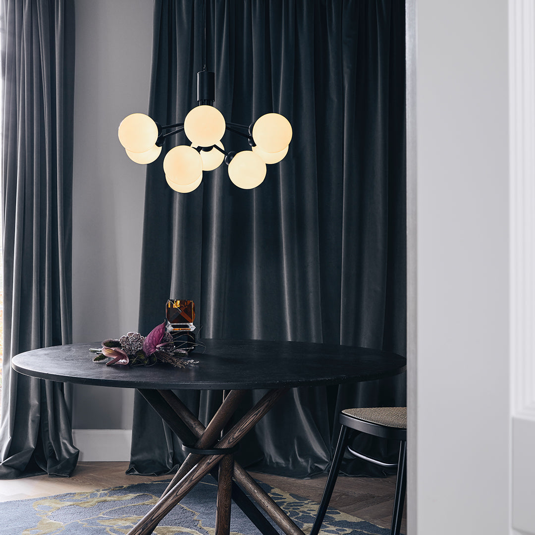 Apiales 9-Light Modern Crystal Chandelier - Elegant Ceiling Lighting Fixture for Dining Room, Living Room & Bedroom Decor