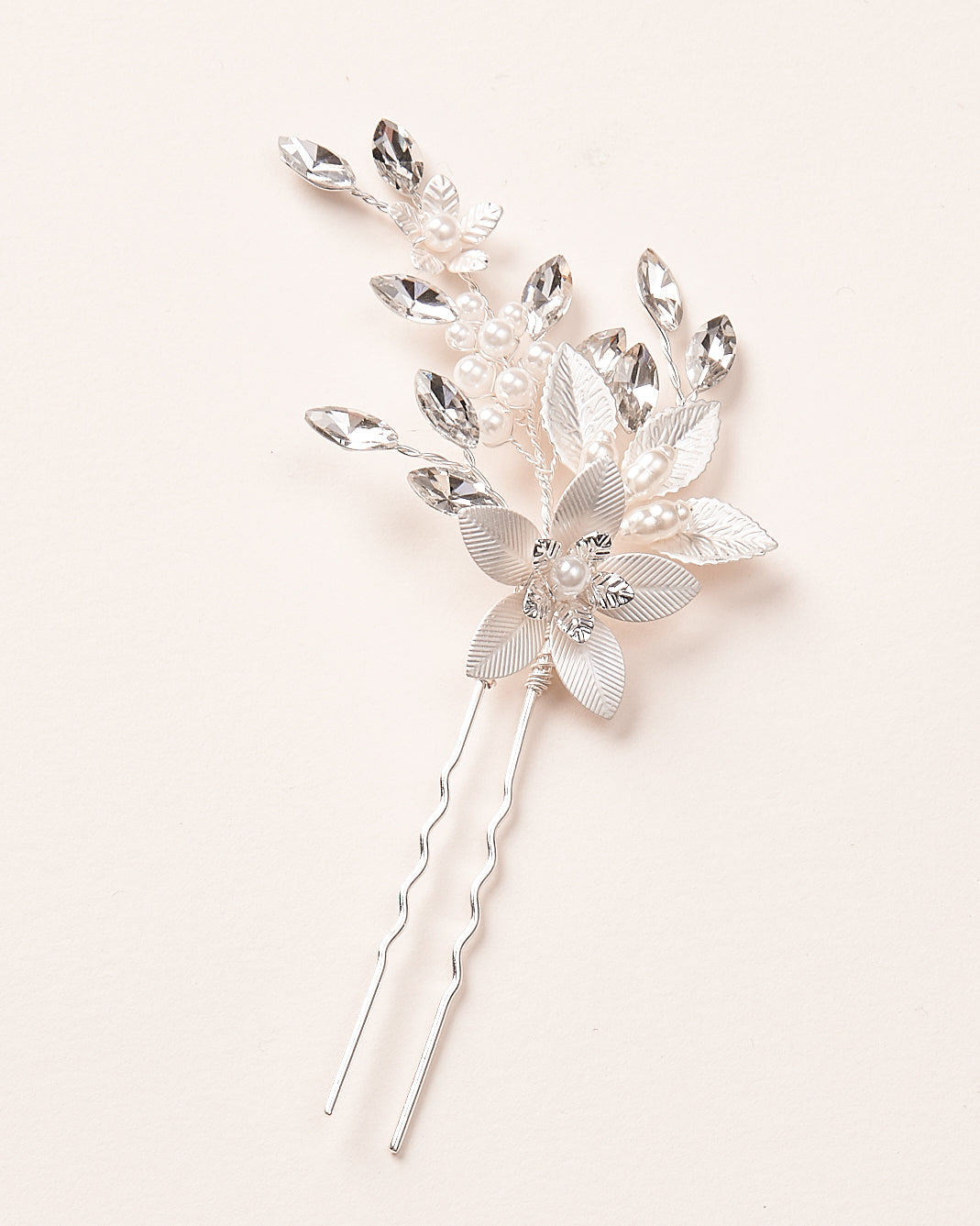 Juliana Pearl & Crystal Hair Pin - Elegant Bridal Hair Accessories for Weddings, Prom, and Special Occasions