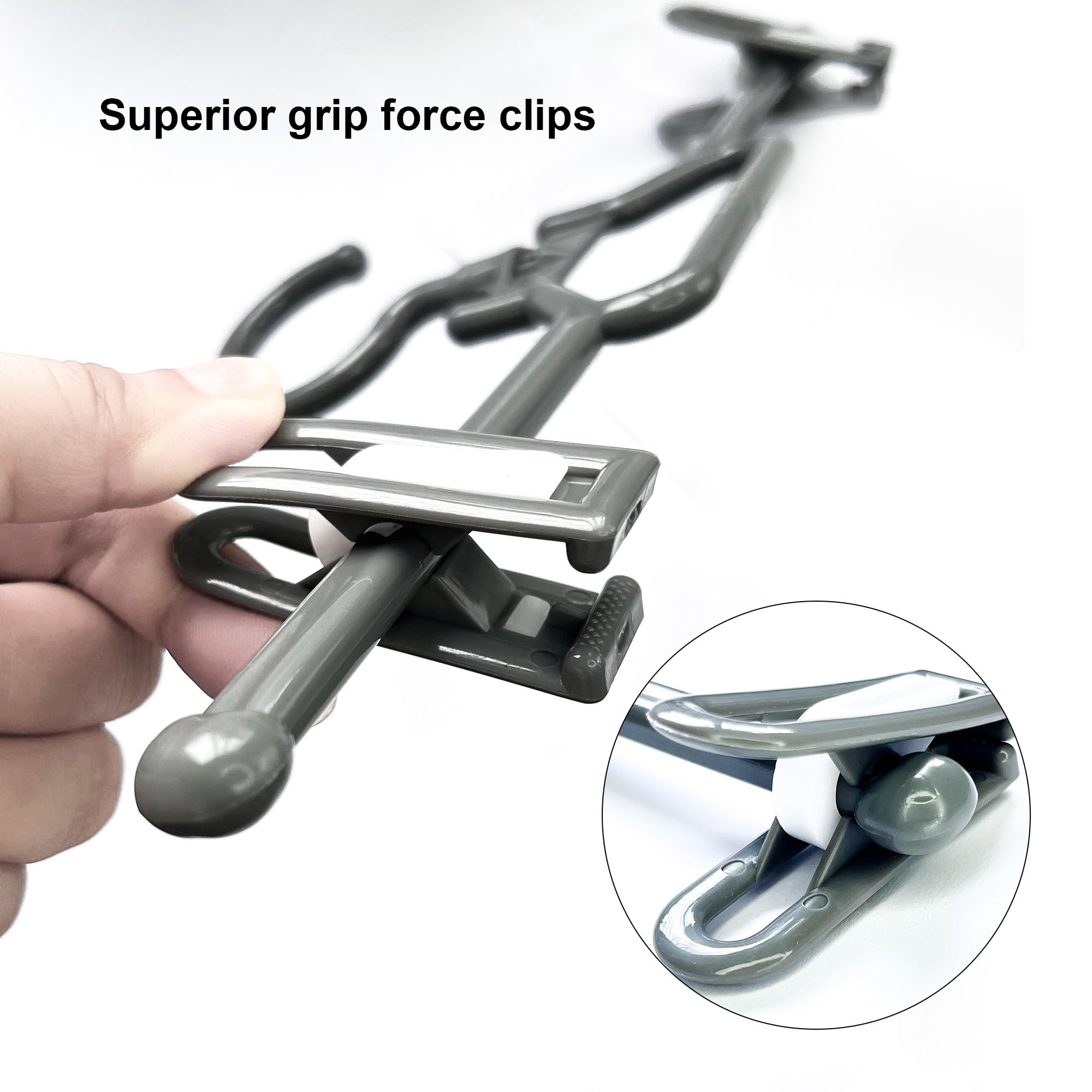 20-Pack Slim Plastic Pants Hangers with 360° Swivel Hook & Pinch Clips - Space Saving Closet Organizer for Baby, Kids, Adult Clothes (Grey) - Perfect for Wardrobe, Travel & Laundry Organization